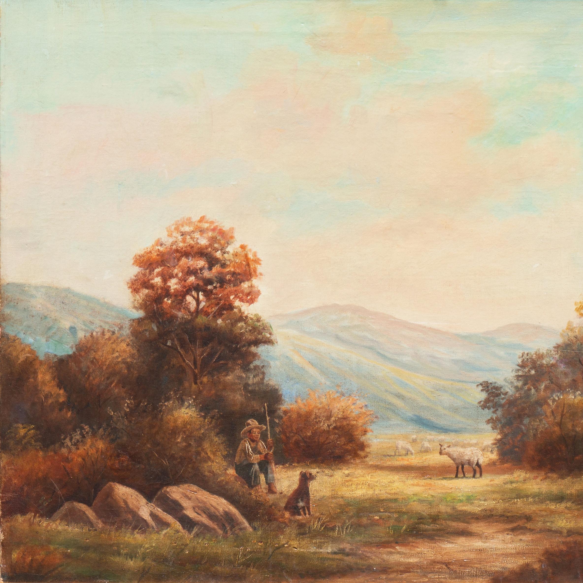 « The Mid-day Rest », huile de paysage américain occidental, Who Was Who in American Art en vente 1