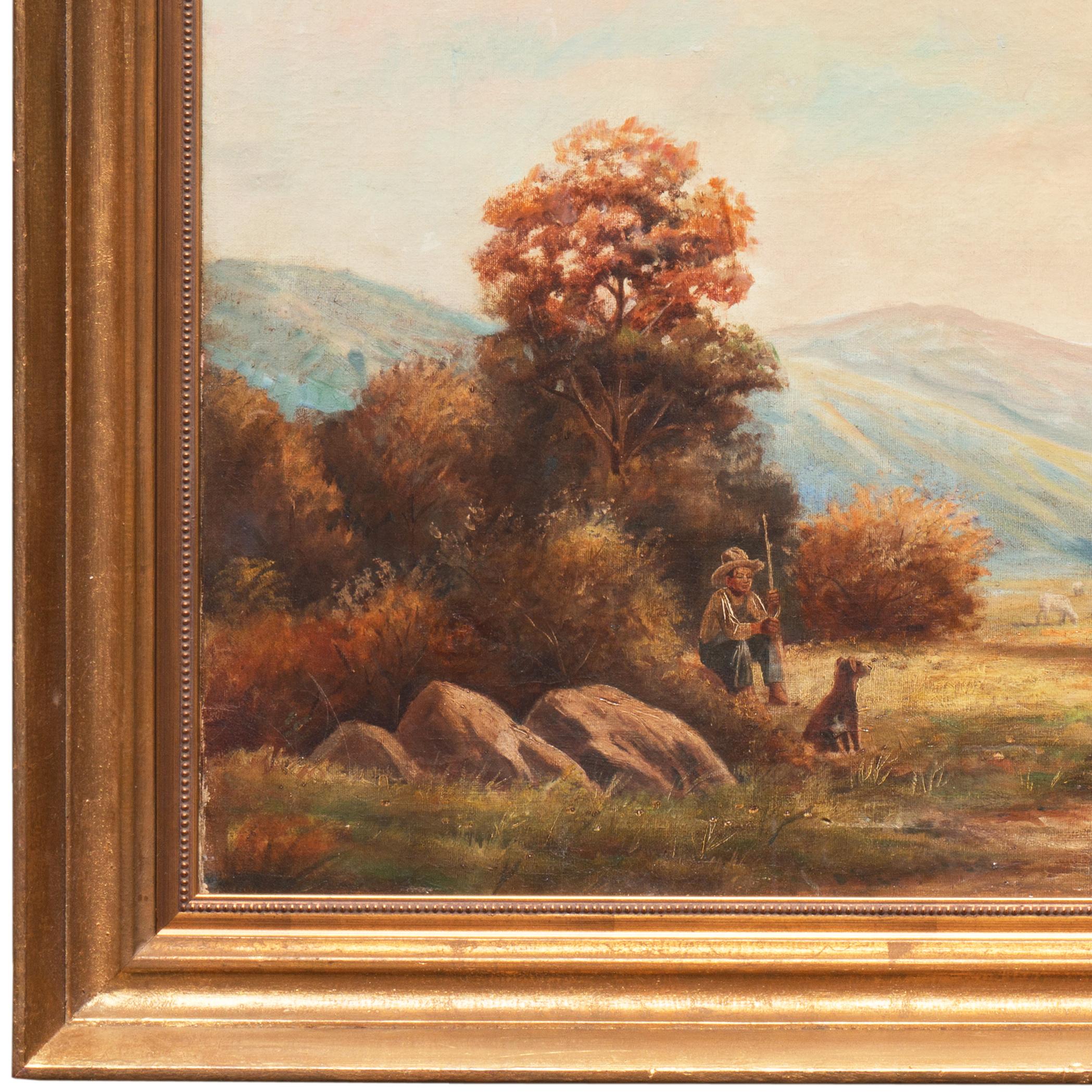 'Il riposo di mezzogiorno', olio su paesaggio dell'America occidentale, Who Was Who in American Art - Landscape Painting Marrone di Charles Damrow