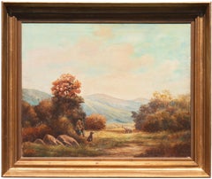 Vintage 'The Mid-Day Rest', Western American Landscape oil, Who Was Who in American Art