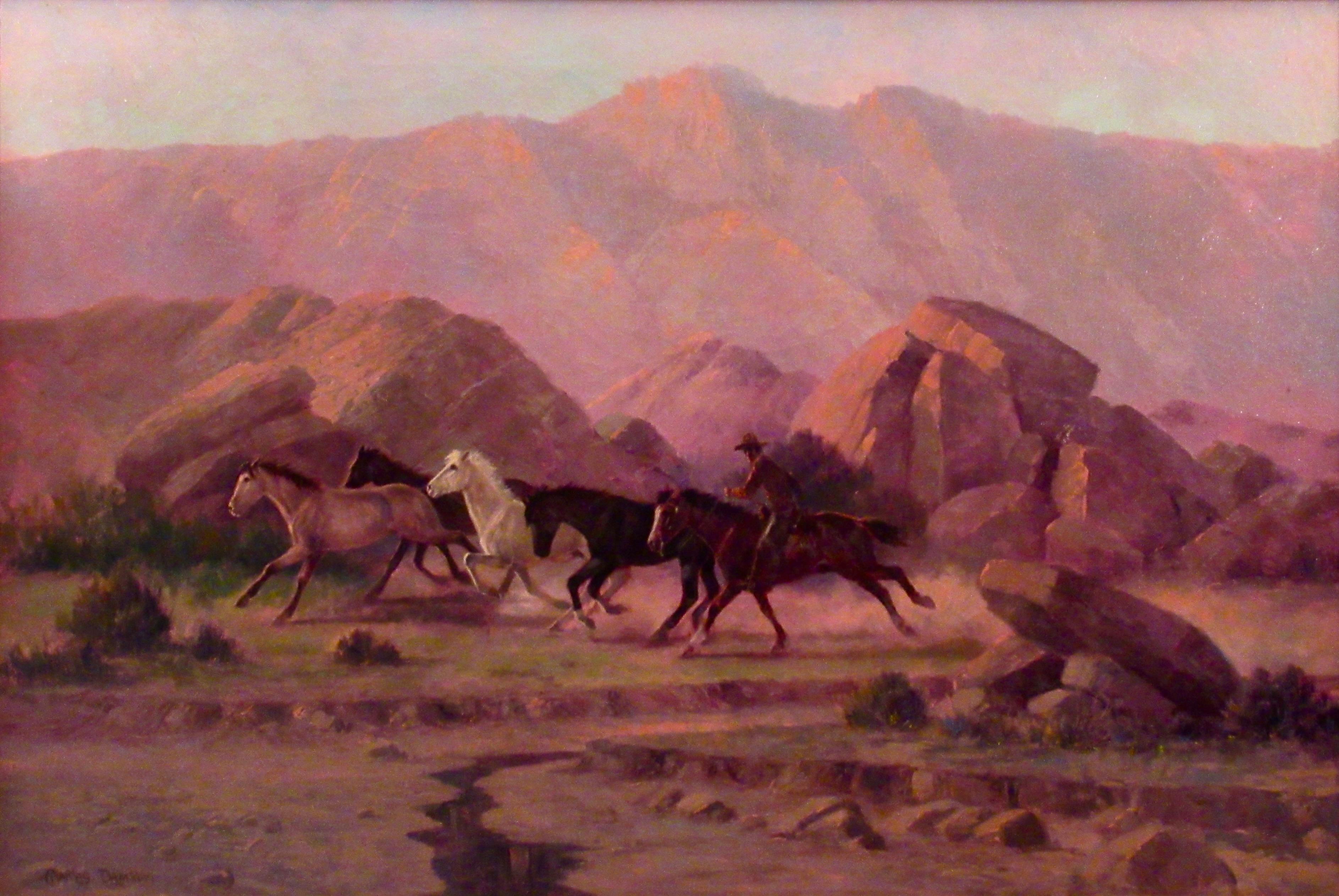 Western Scene - Painting by Charles Damrow