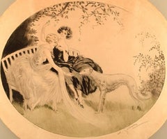 Charles Dana Gibson, American Illustrator, Two Ladies and a Dog