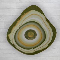 Charles Dark Green And Gold Wood Side Table