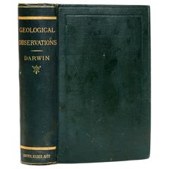 Antique Charles Darwin, Geological Observations on the Volcanic Islands, circa 1891