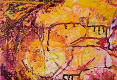 A Rose is a Rose - Abstract Expressionist Assemblage in Acrylic on Canvas