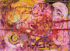 A Rose is a Rose - Abstract Expressionist Assemblage in Acrylic on Canvas