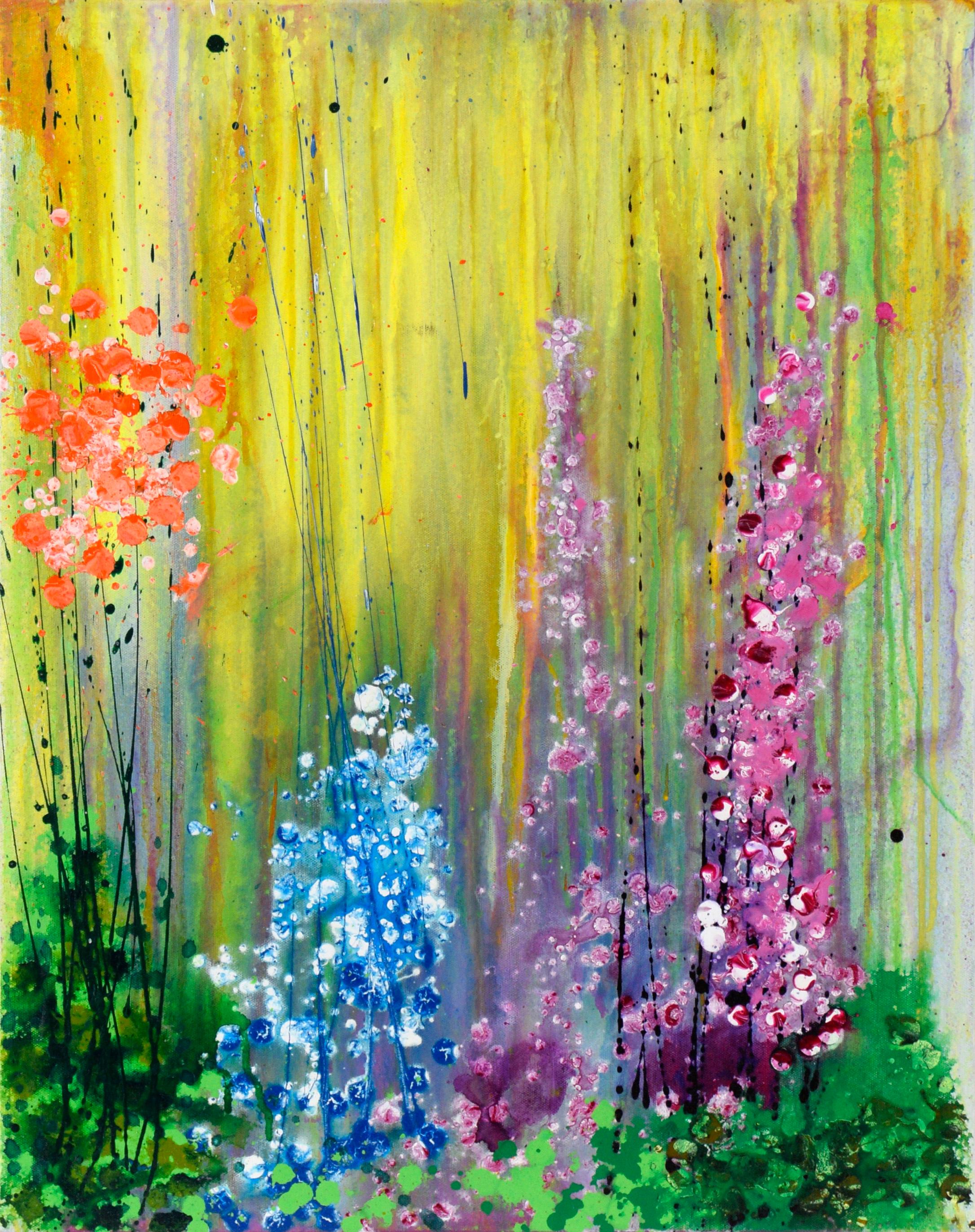 "Aspen Spring Garden" - Composizione astratta espressionista in acrilico su tela