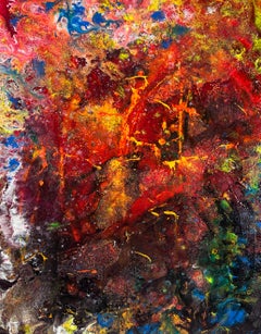 Abstrakt-expressionistisches Original-Acryl auf Leinwand „Cascade“