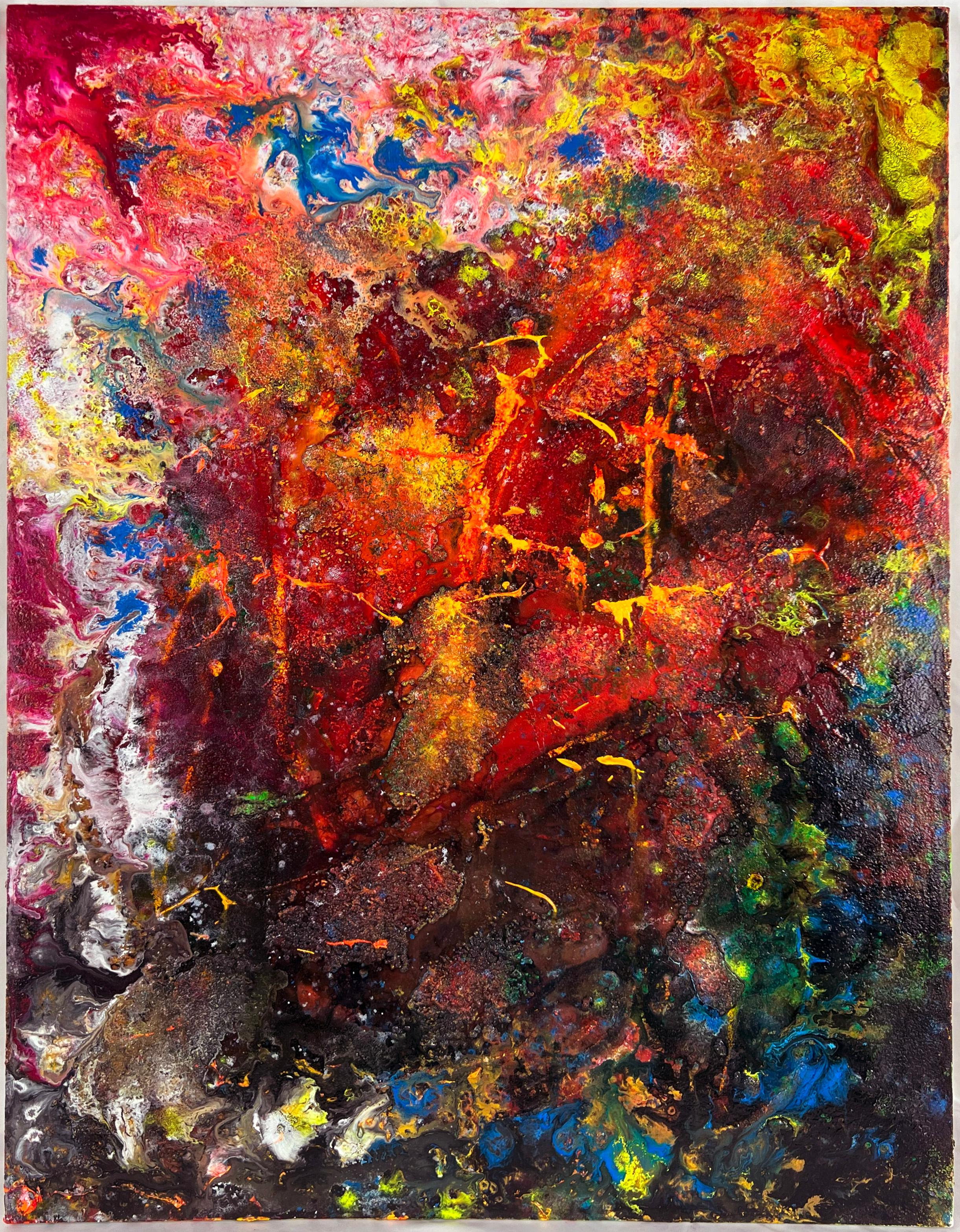 Abstract Painting di Charles David Francis - "Cascade" Acrilico originale espressionista astratto su tela