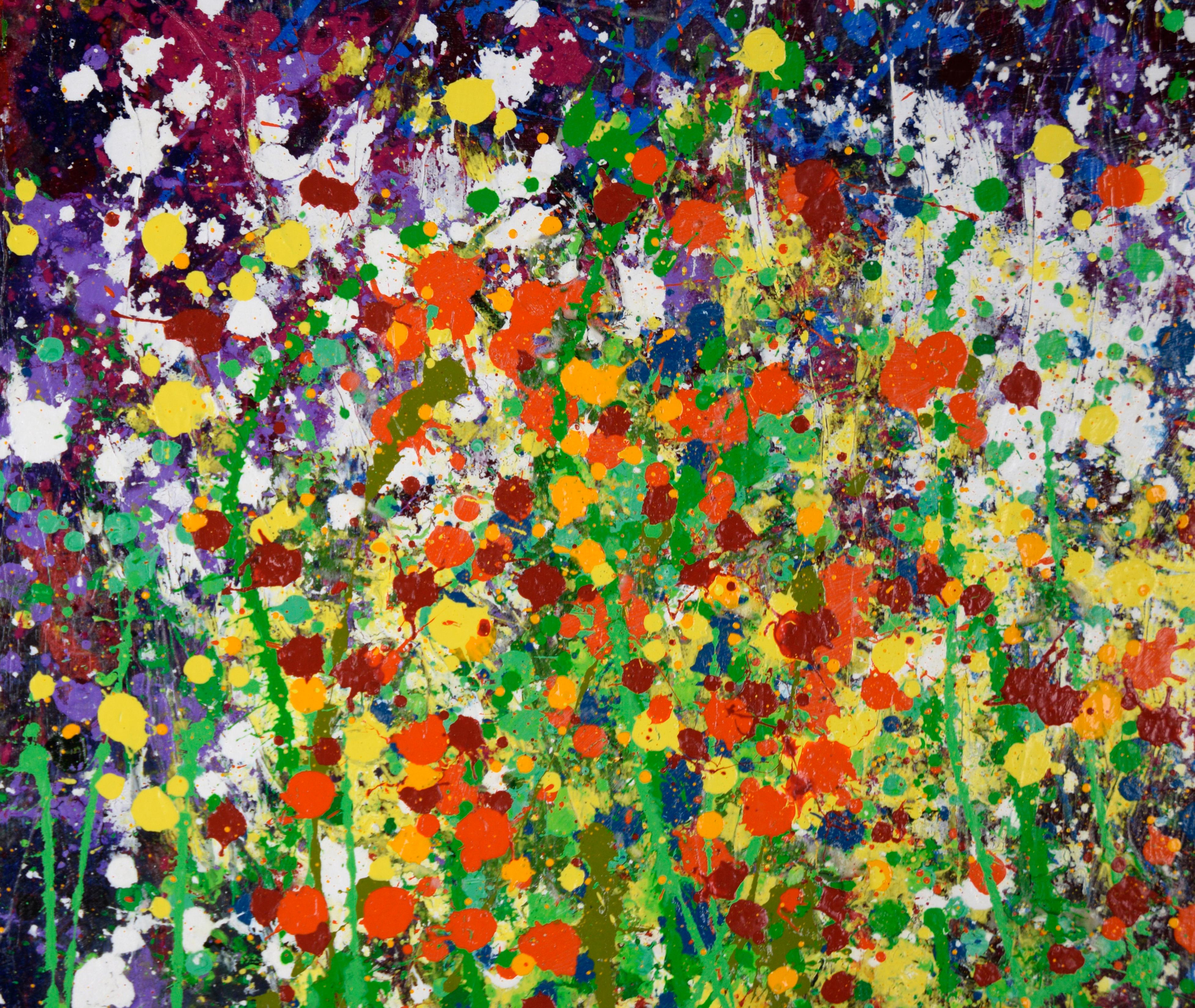 Confetti Garden - Expressionist Composition in Acrylic on Canvas - Painting by Charles David Francis