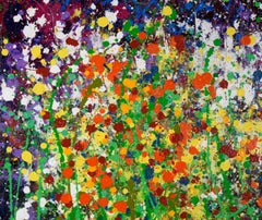 Confetti Garden - Expressionist Composition in Acrylic on Canvas