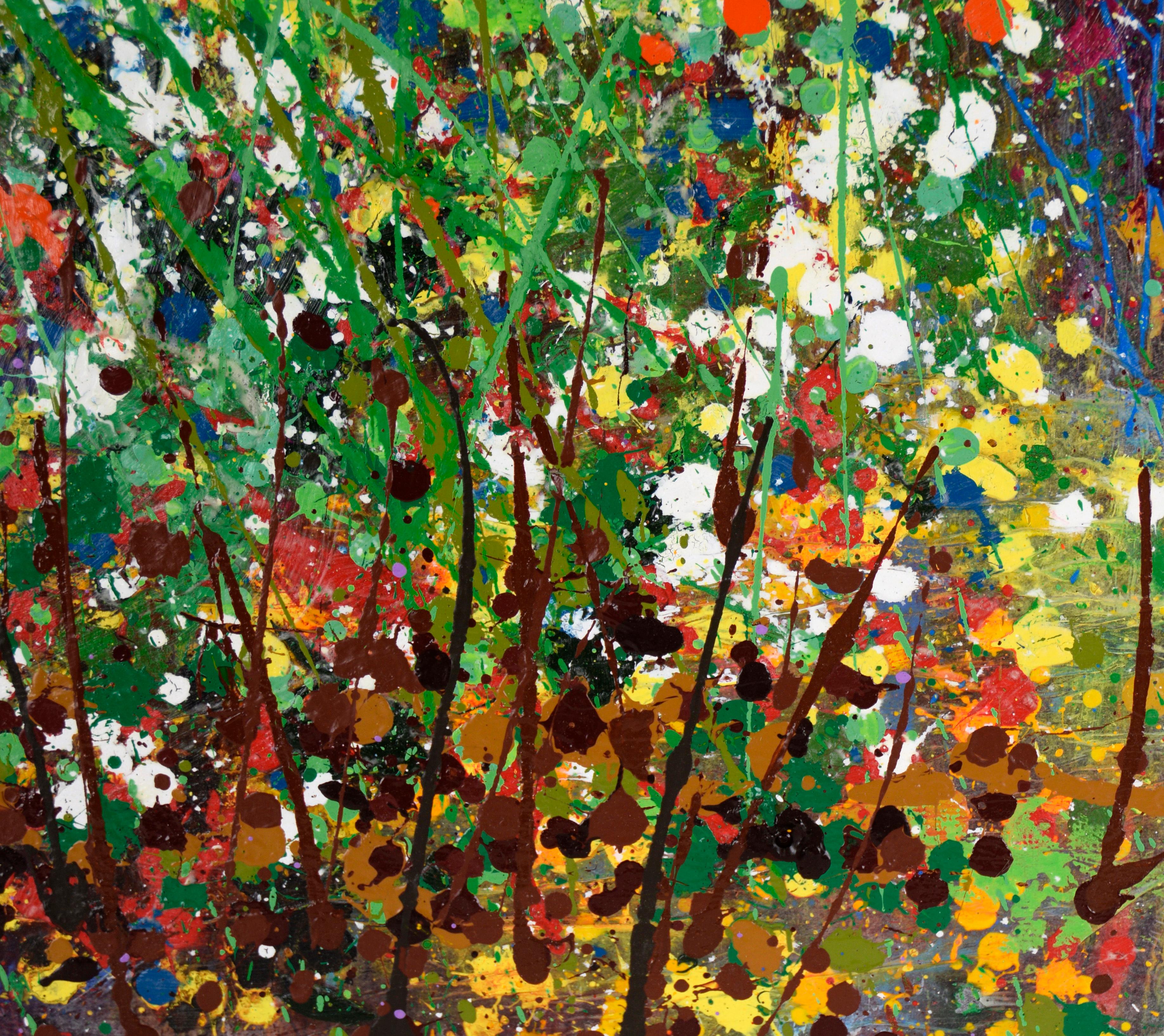 Confetti Garden - Expressionist Composition in Acrylic on Canvas For Sale 3