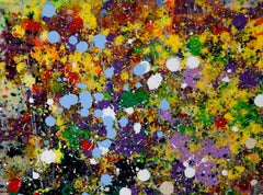 Confetti I - Abstract Expressionist Composition in Acrylic on Canvas