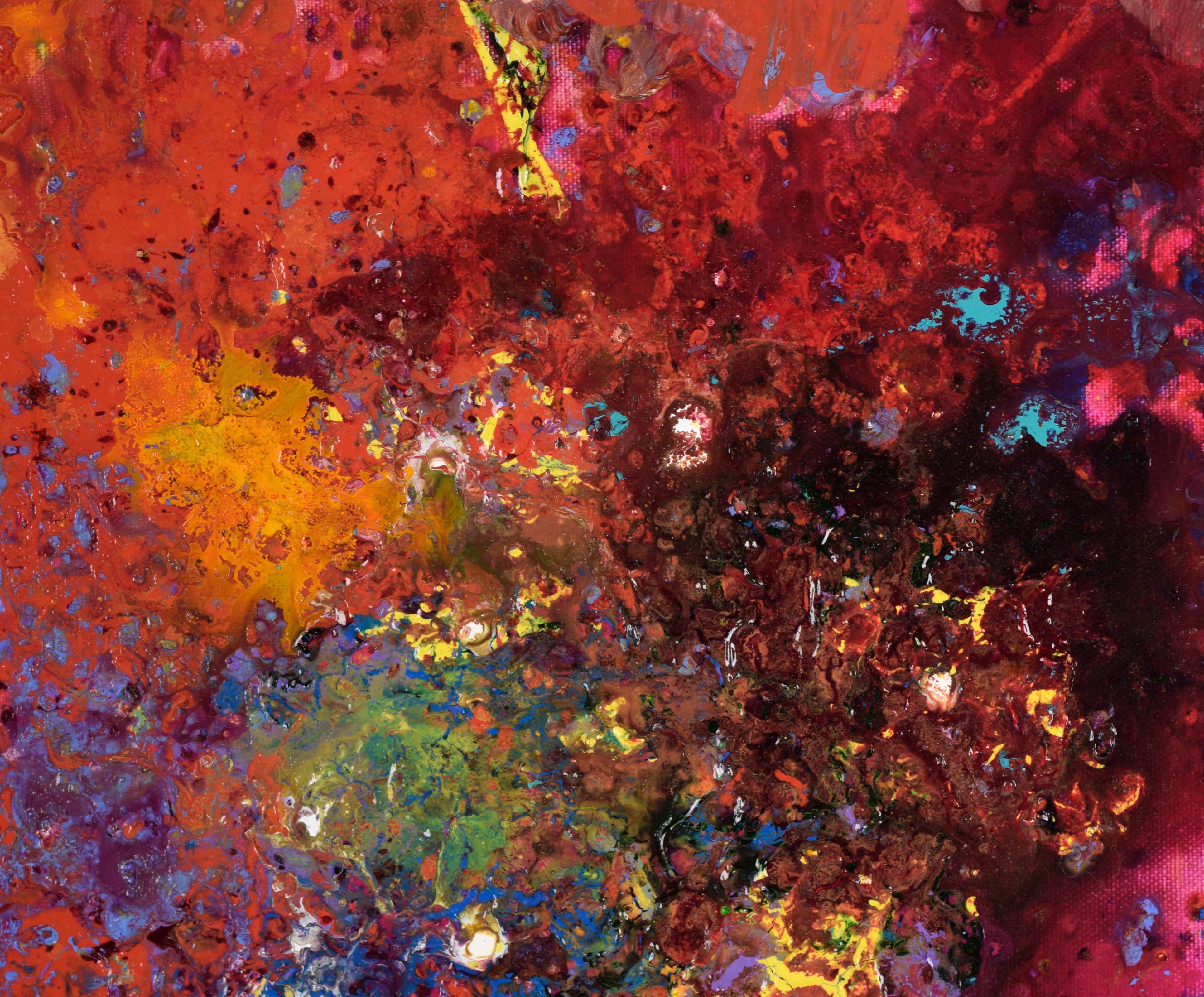 Creazione cosmica - Composizione espressionista astratta in acrilico su tela - Painting Espressionismo astratto di Charles David Francis