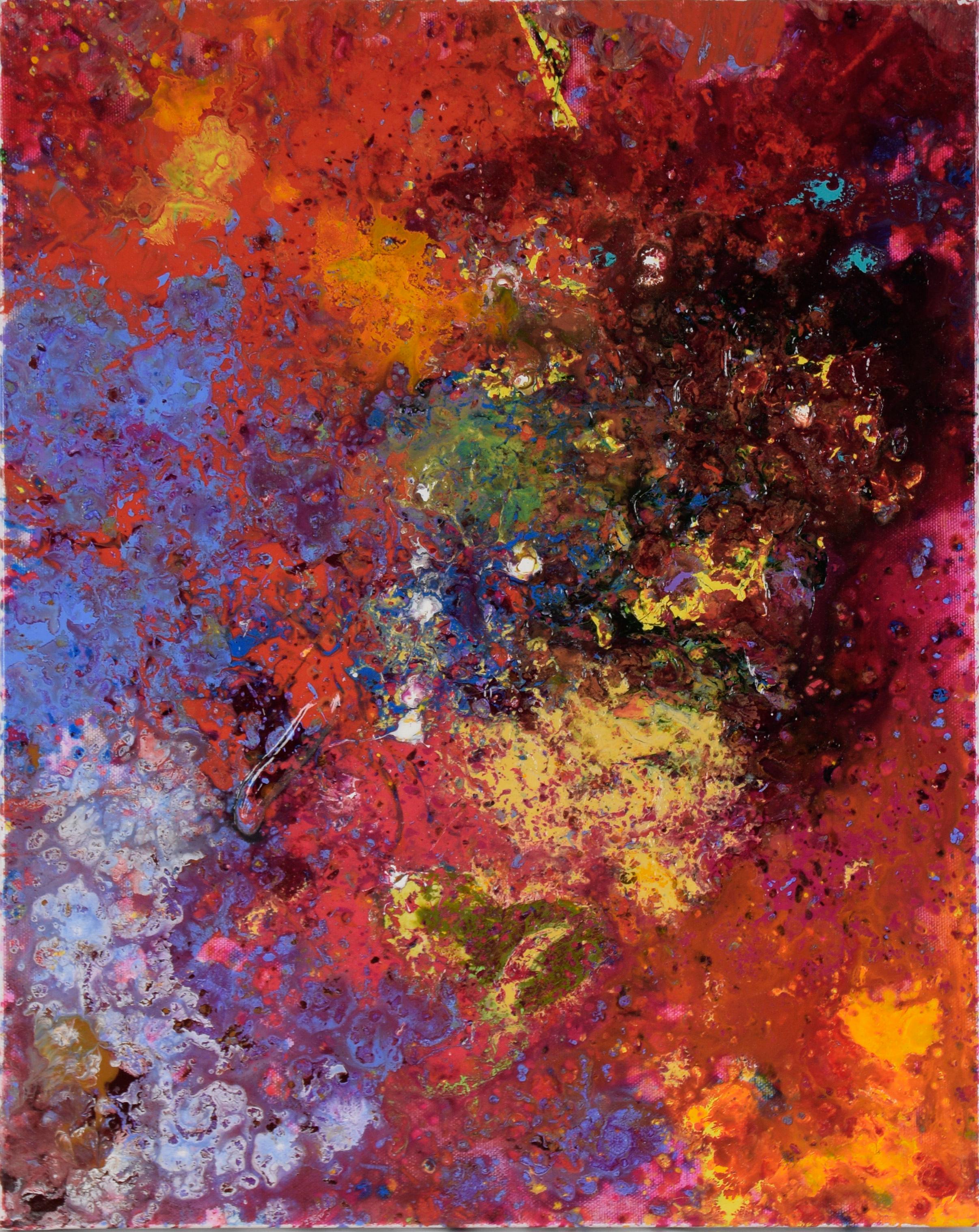 Abstract Painting di Charles David Francis - Creazione cosmica - Composizione espressionista astratta in acrilico su tela