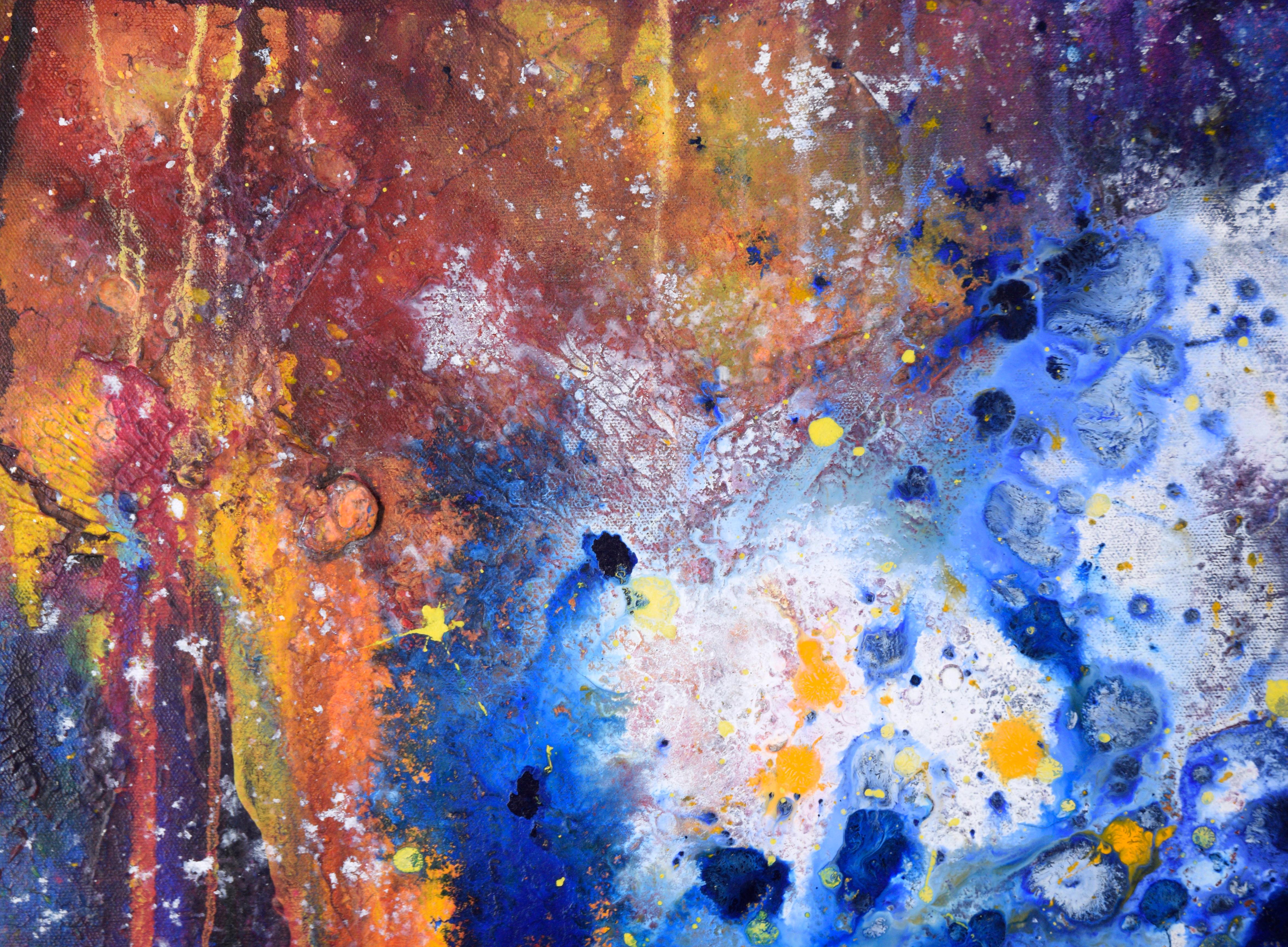 Cosmic Splash - Abstrakte expressionistische Komposition in Acryl auf Leinwand – Painting von Charles David Francis