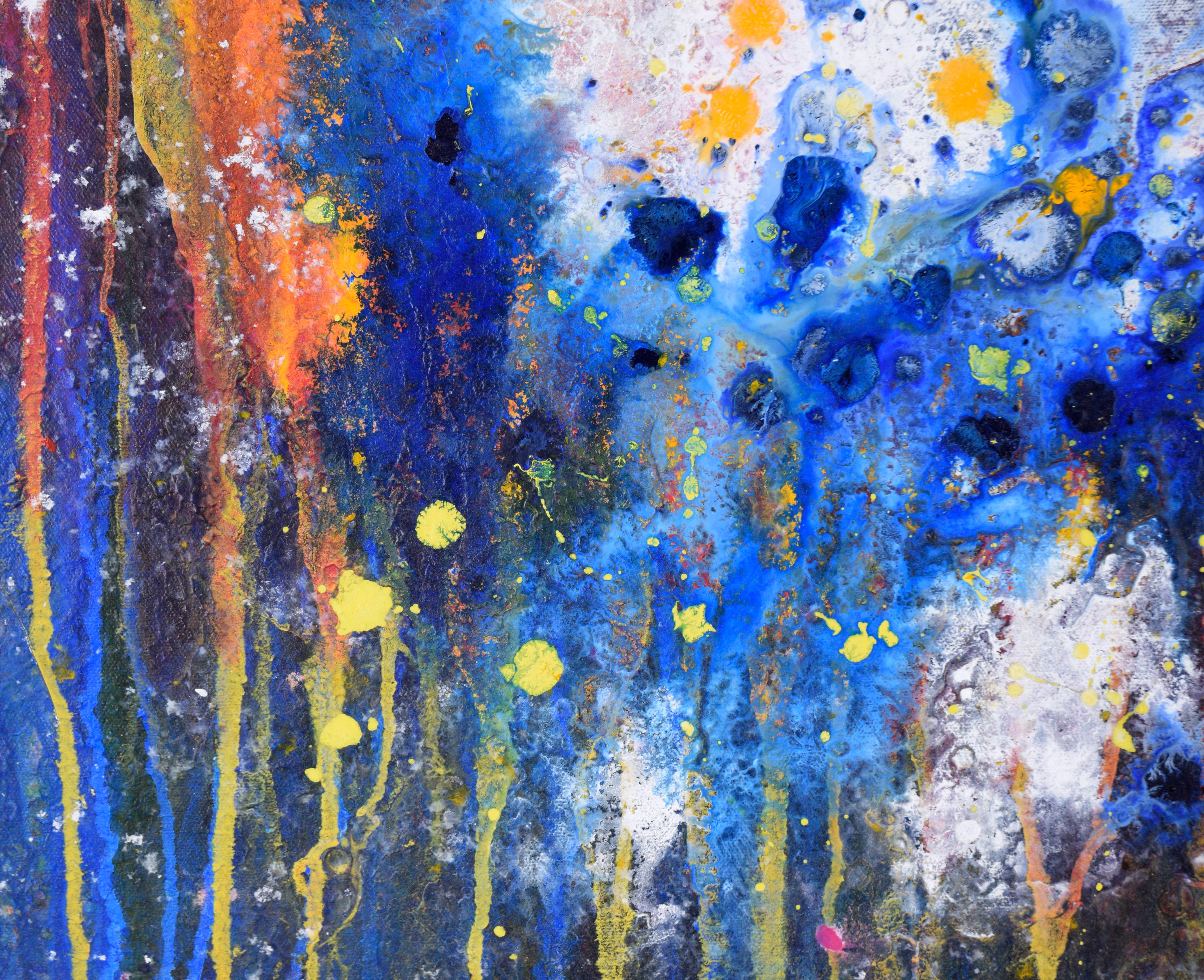 Cosmic Splash - Abstrakte expressionistische Komposition in Acryl auf Leinwand (Abstrakter Expressionismus), Painting, von Charles David Francis