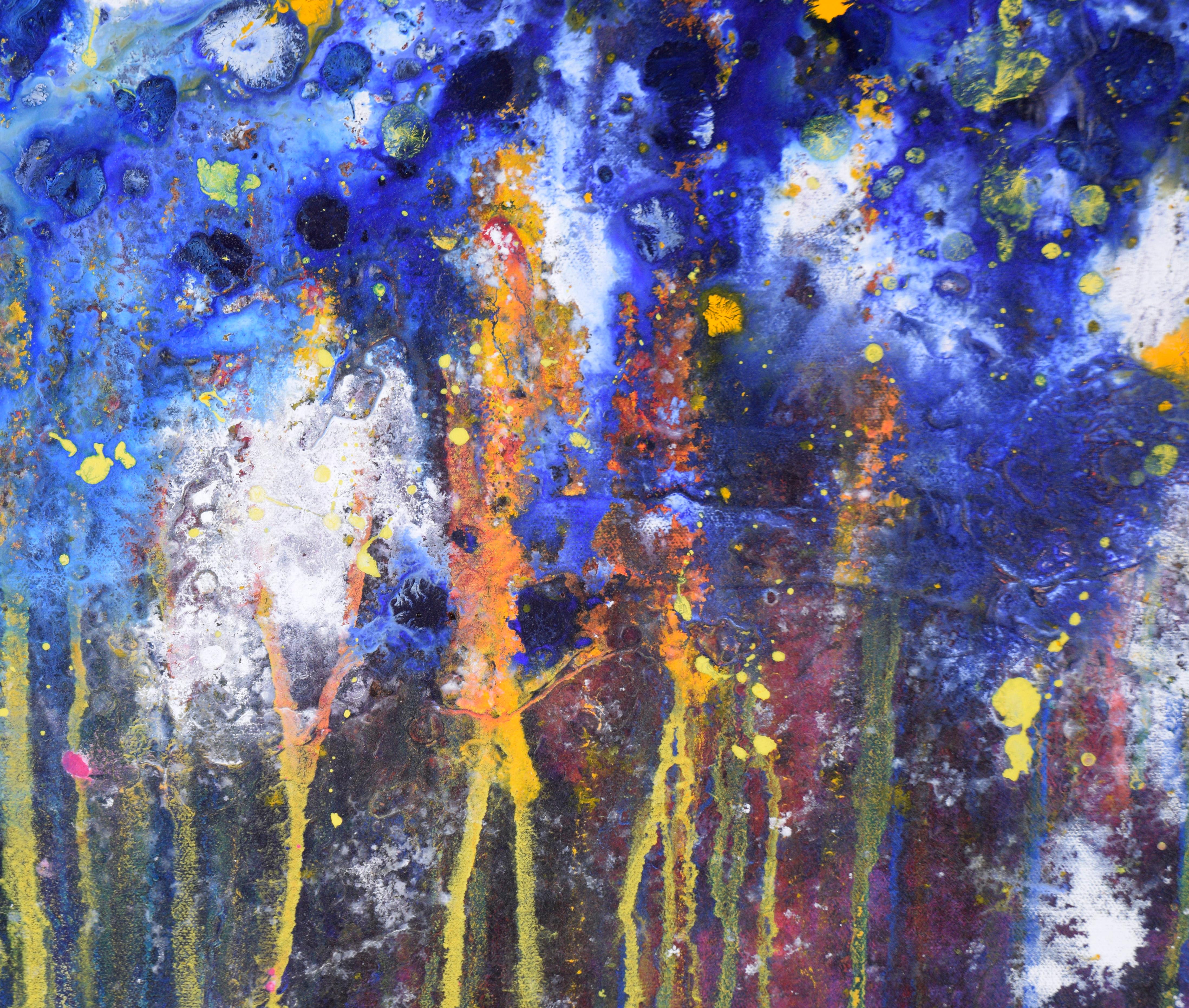 Cosmic Splash - Abstrakte expressionistische Komposition in Acryl auf Leinwand im Angebot 2