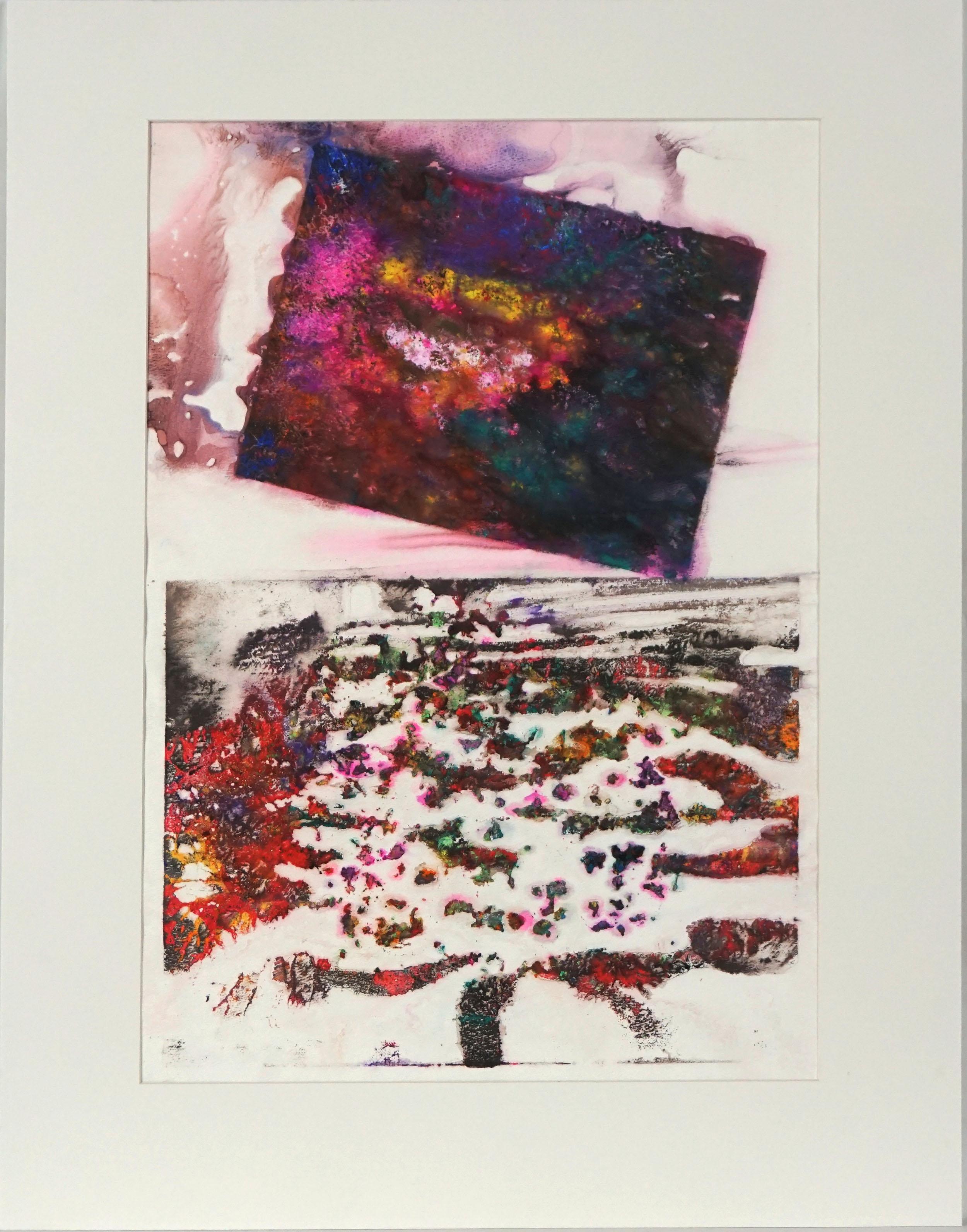 Cosmos and Tree Original Abstracted Composition - Painting by Charles David Francis