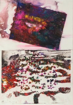 Vintage Cosmos and Tree Original Abstracted Composition