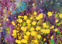 Electric Bloom - Gestural Abstraction in Pastel Colors, Acrylic on Canvas