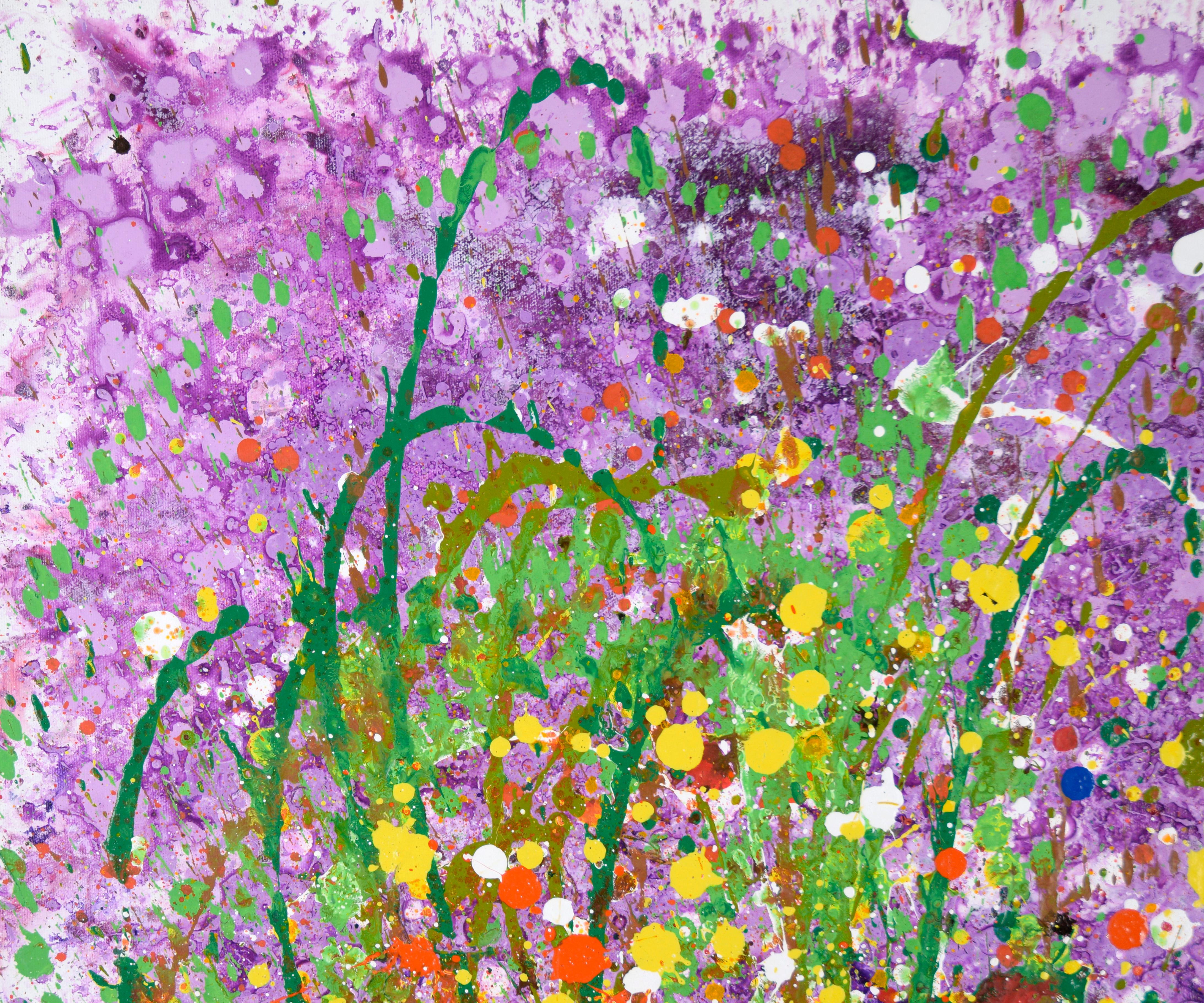 „Escape from Grape Jelly“ – Expressionistische Komposition aus Acryl auf Leinwand – Painting von Charles David Francis