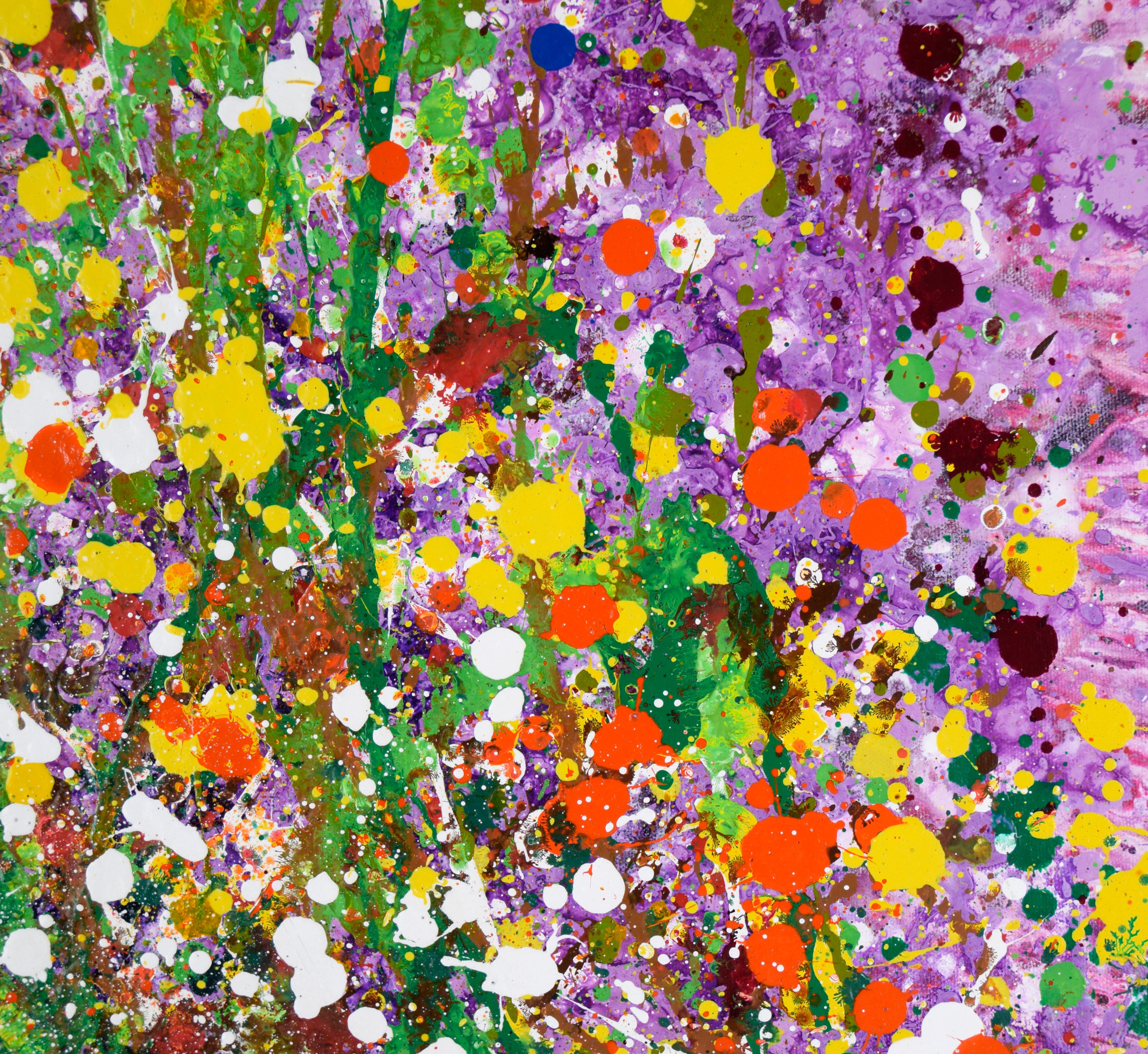 „Escape from Grape Jelly“ – Expressionistische Komposition aus Acryl auf Leinwand (Braun), Abstract Painting, von Charles David Francis