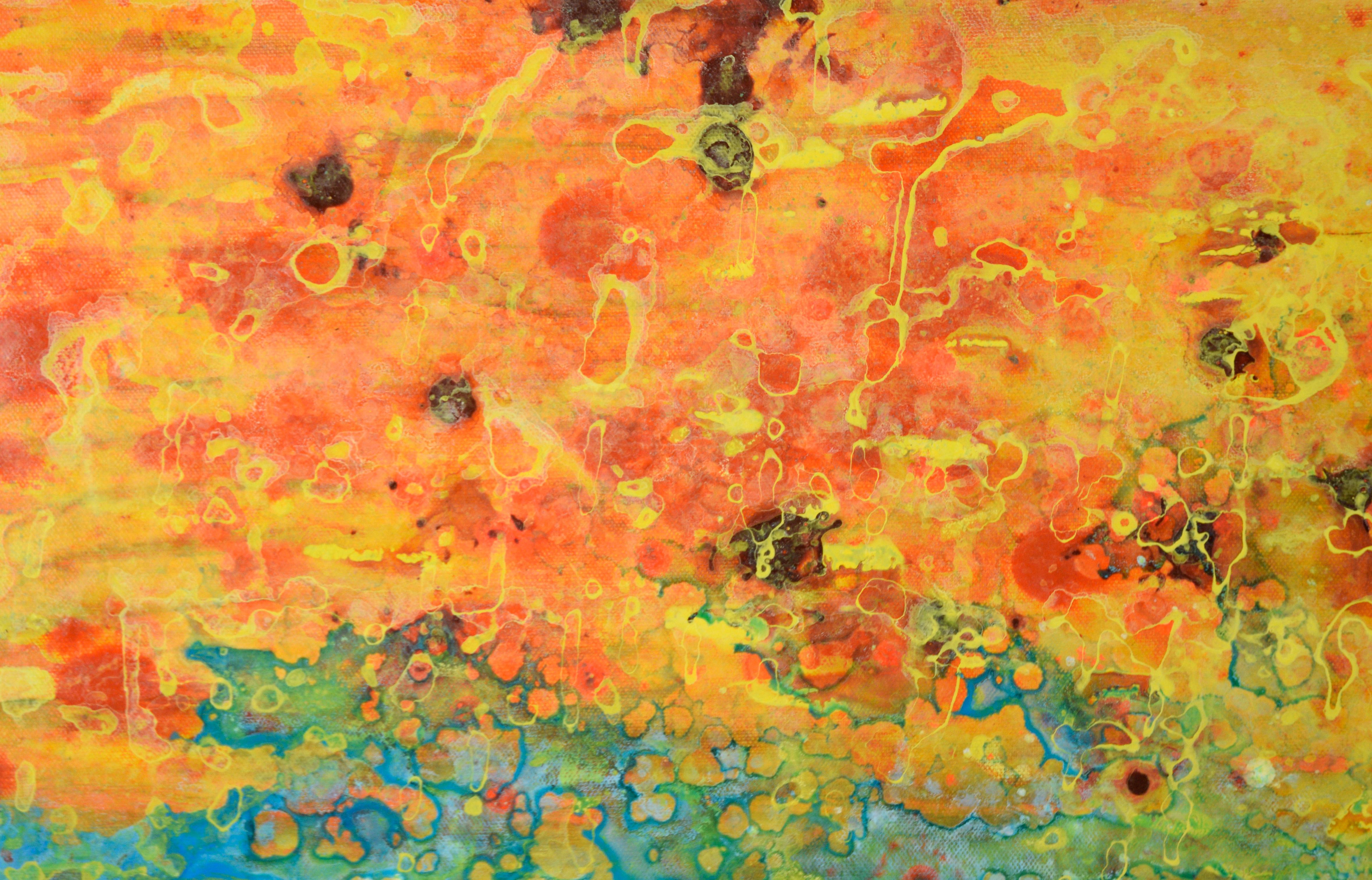 Feuer und Wasser – Abstrakte expressionistische Komposition aus Acryl auf Leinwand – Painting von Charles David Francis