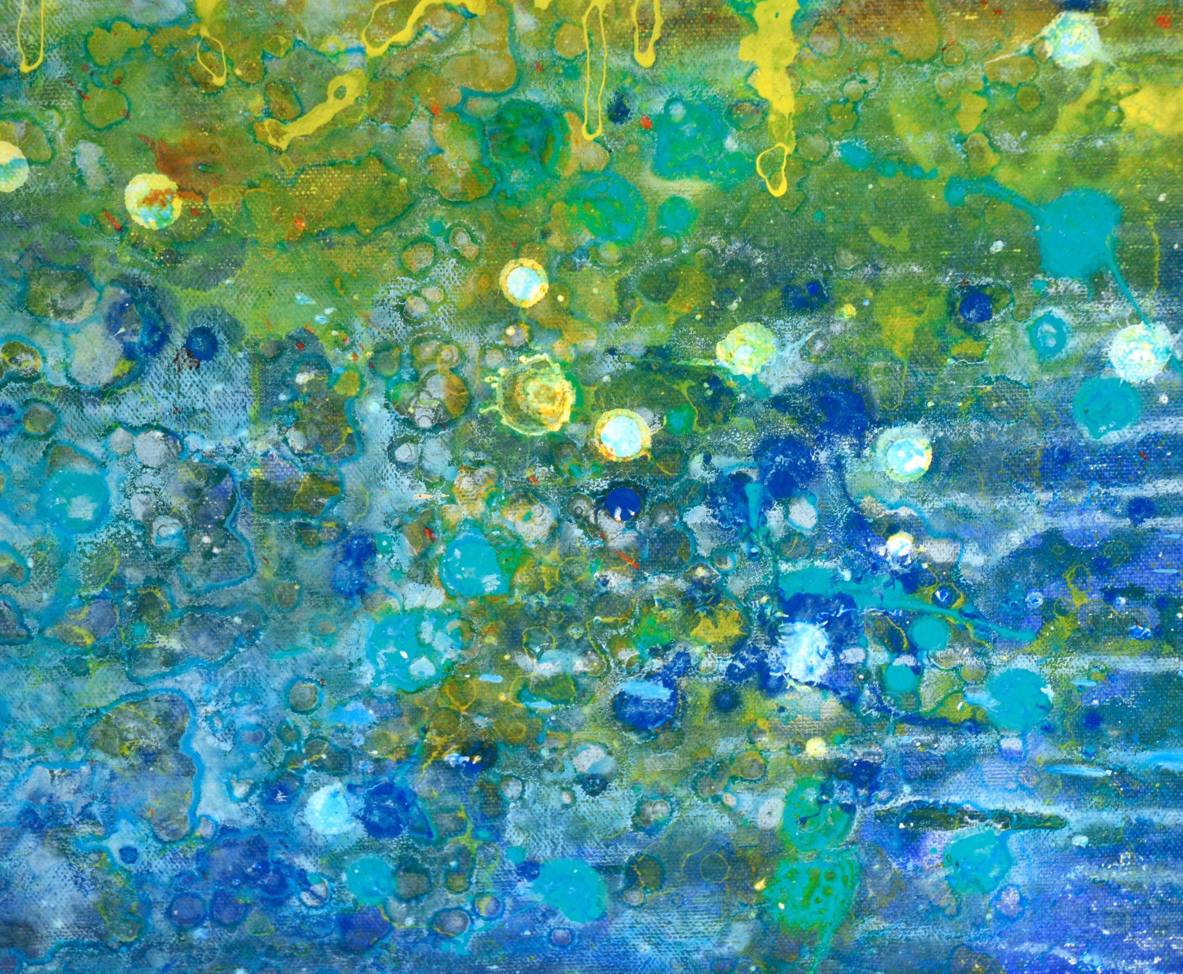 Feuer und Wasser – Abstrakte expressionistische Komposition aus Acryl auf Leinwand im Angebot 3