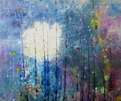 Fireflies in the Forest - Abstracted Landscape in Acrylic on Canvas