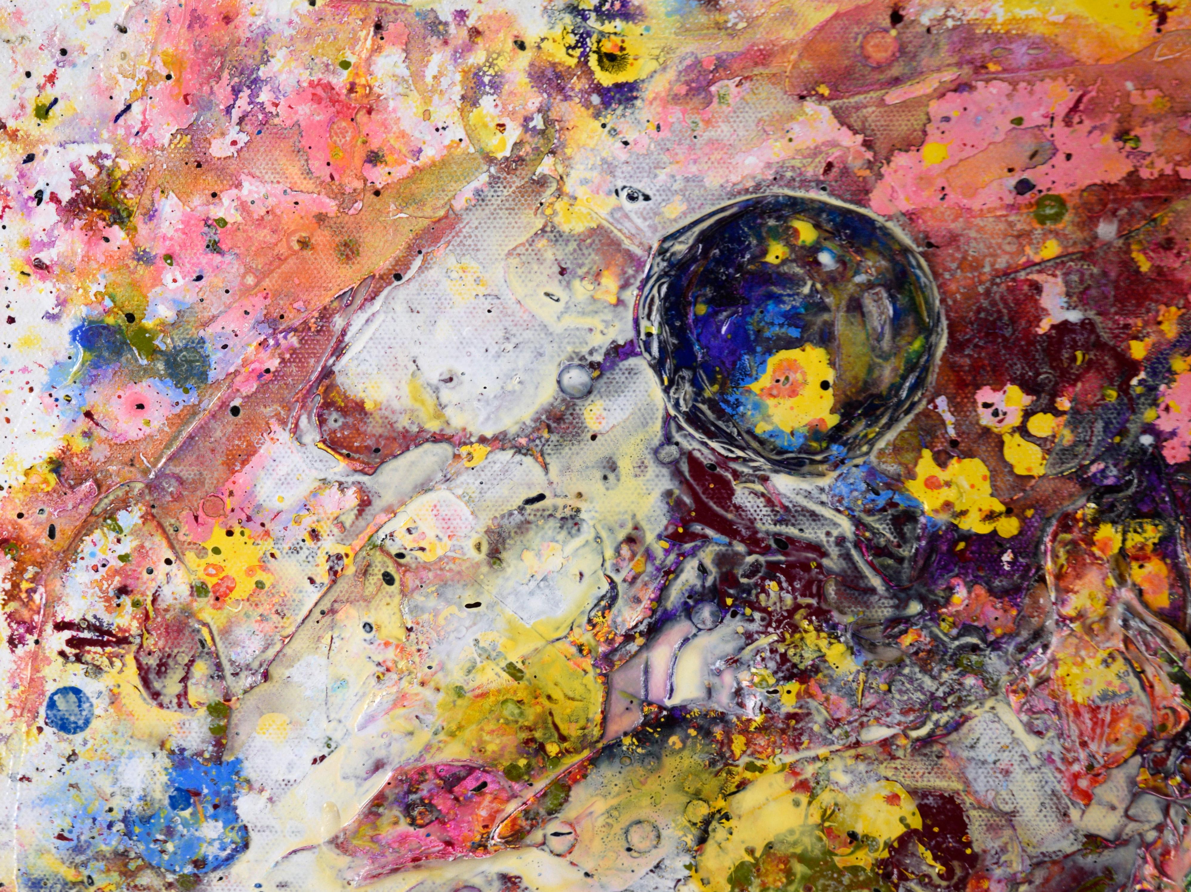 Schwebende Blasen – Abstrakte expressionistische Komposition aus Acryl auf Leinwand – Painting von Charles David Francis