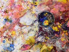 Floating Bubbles - Abstract Expressionist Composition in Acrylic on Canvas