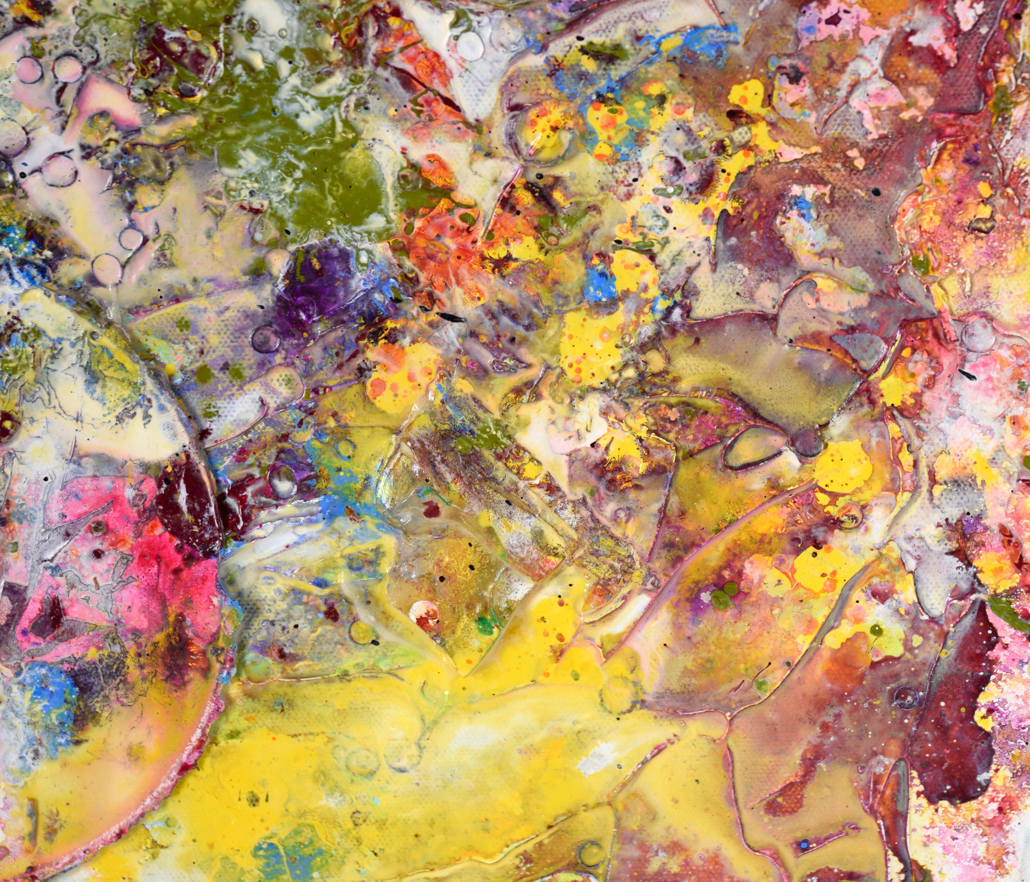 Schwebende Blasen – Abstrakte expressionistische Komposition aus Acryl auf Leinwand im Angebot 1