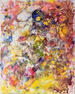Floating Bubbles - Abstract Expressionist Composition in Acrylic on Canvas