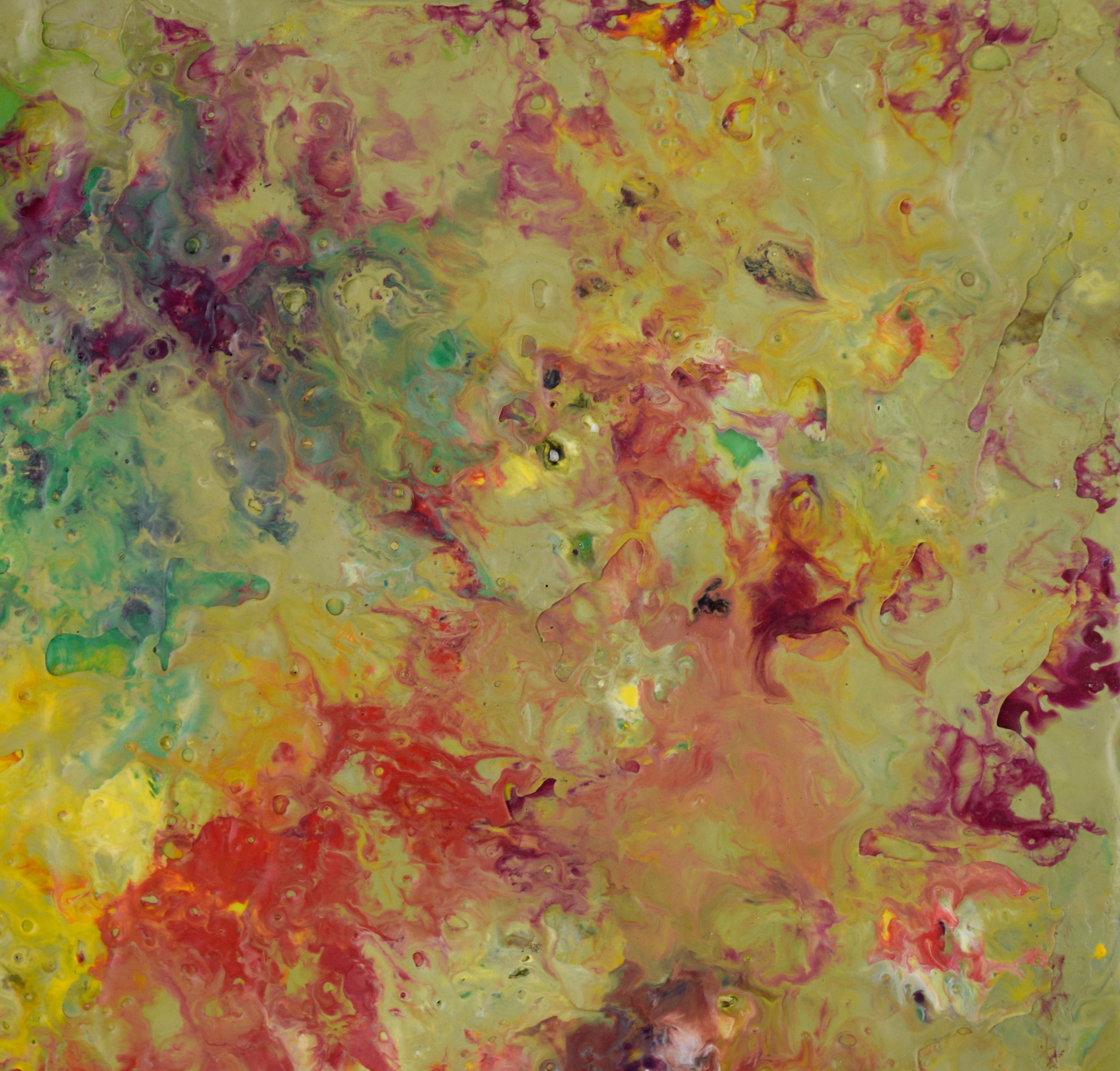 Flow - Expressionist Composition in Wax and Acrylic on Wood Panel - Abstract Expressionist Painting by Charles David Francis