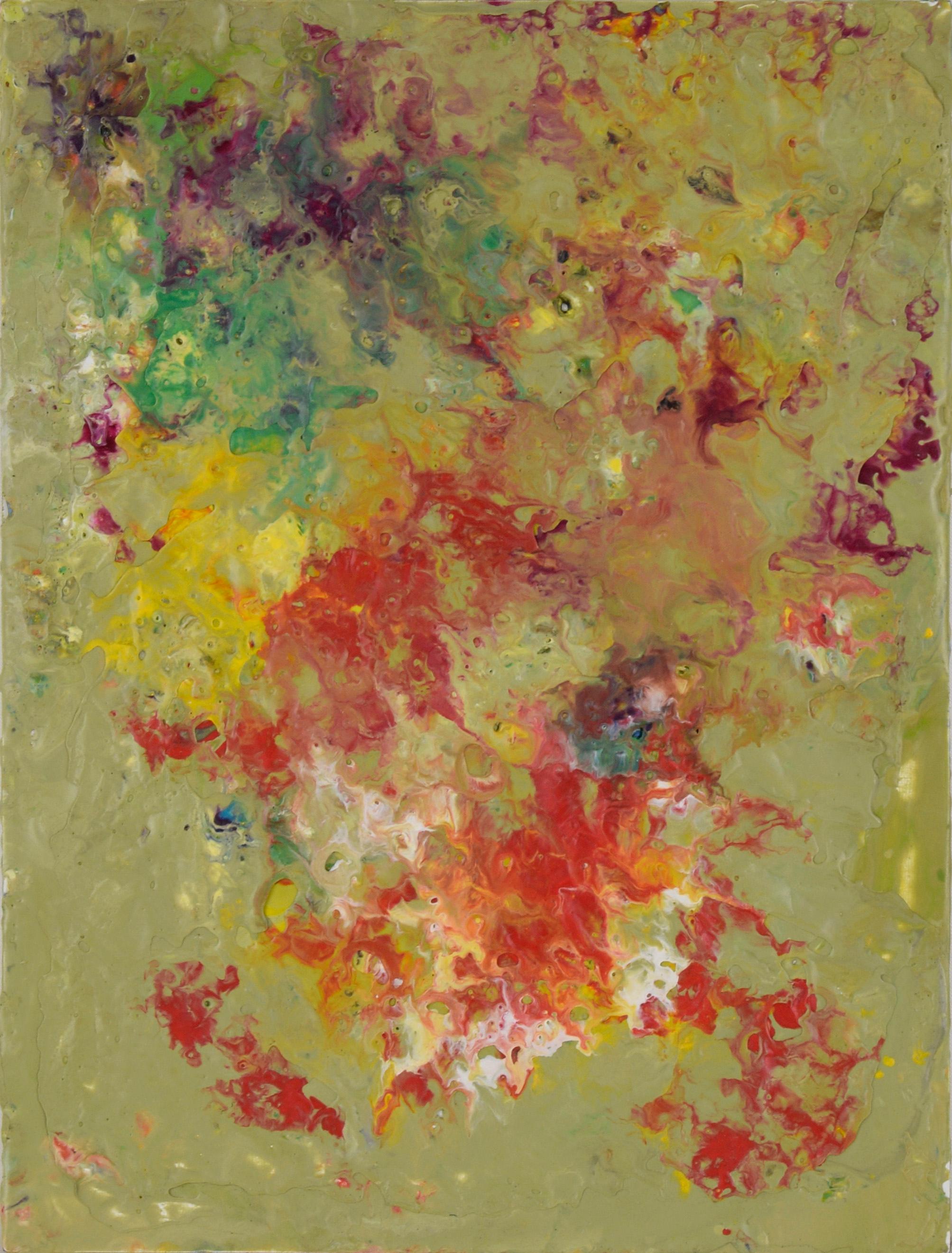 Flow - Expressionist Composition in Wax and Acrylic on Wood Panel
