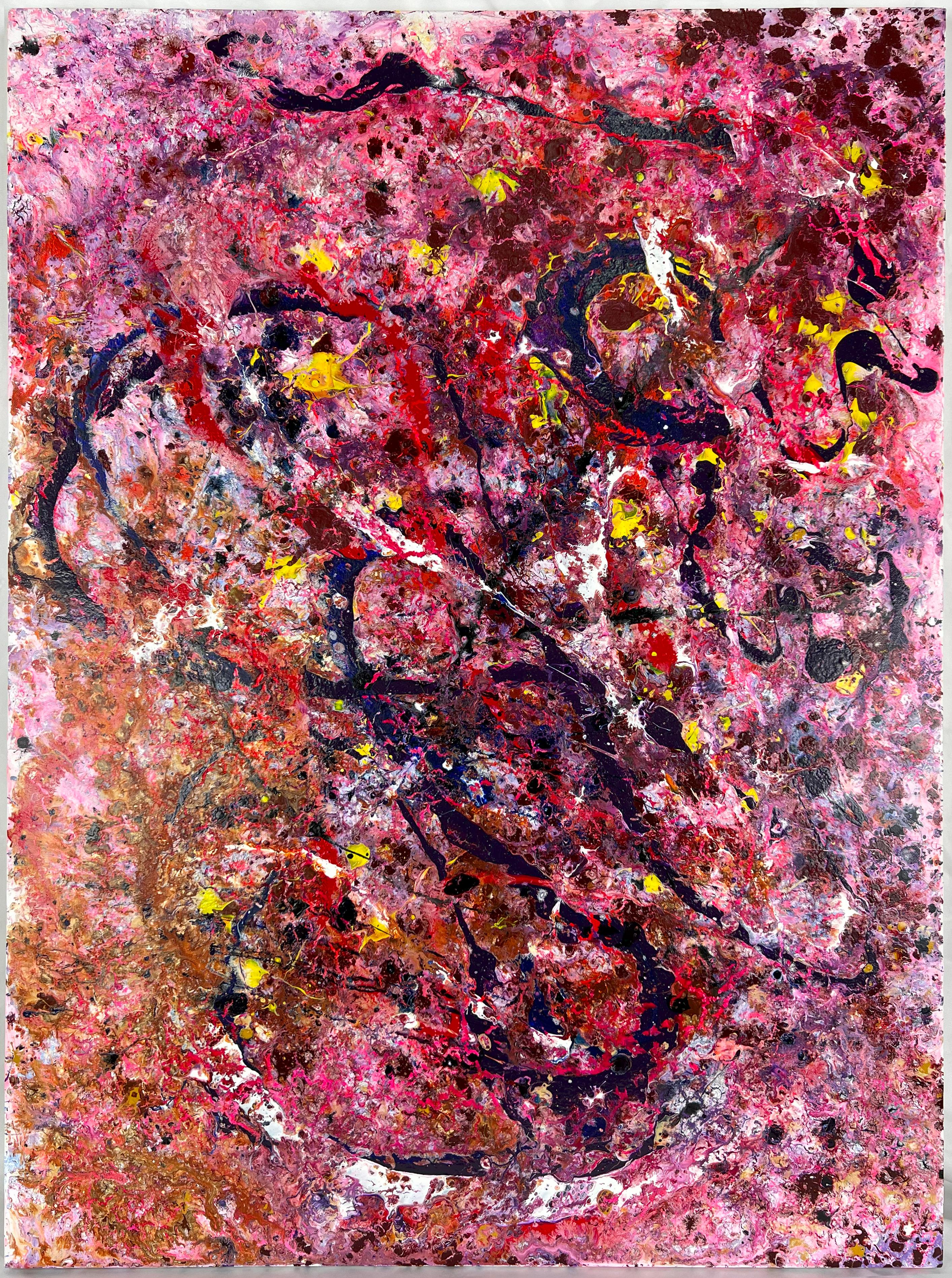 Galactic Expressions - Abstrakte expressionistische Komposition in Acryl auf Leinwand – Painting von Charles David Francis