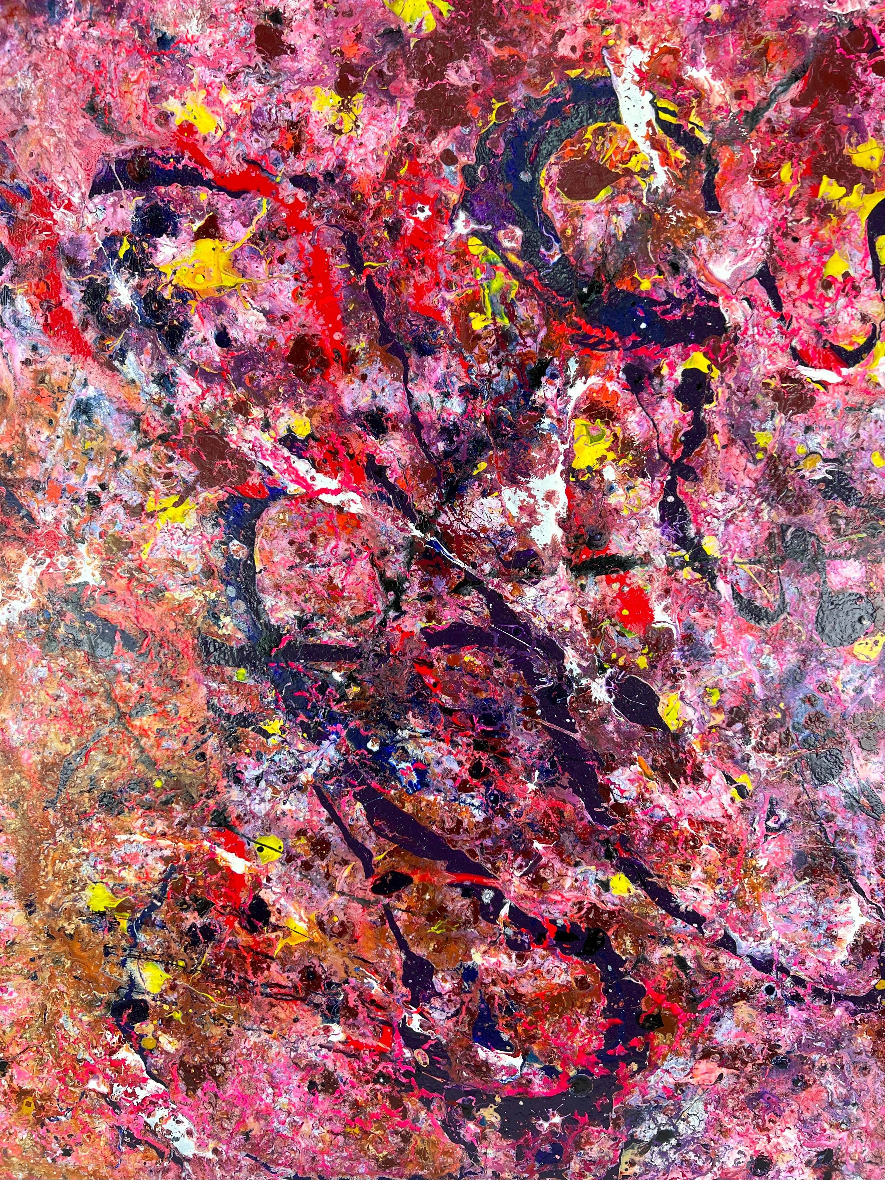 Galactic Expressions - Abstrakte expressionistische Komposition in Acryl auf Leinwand (Expressionismus), Painting, von Charles David Francis