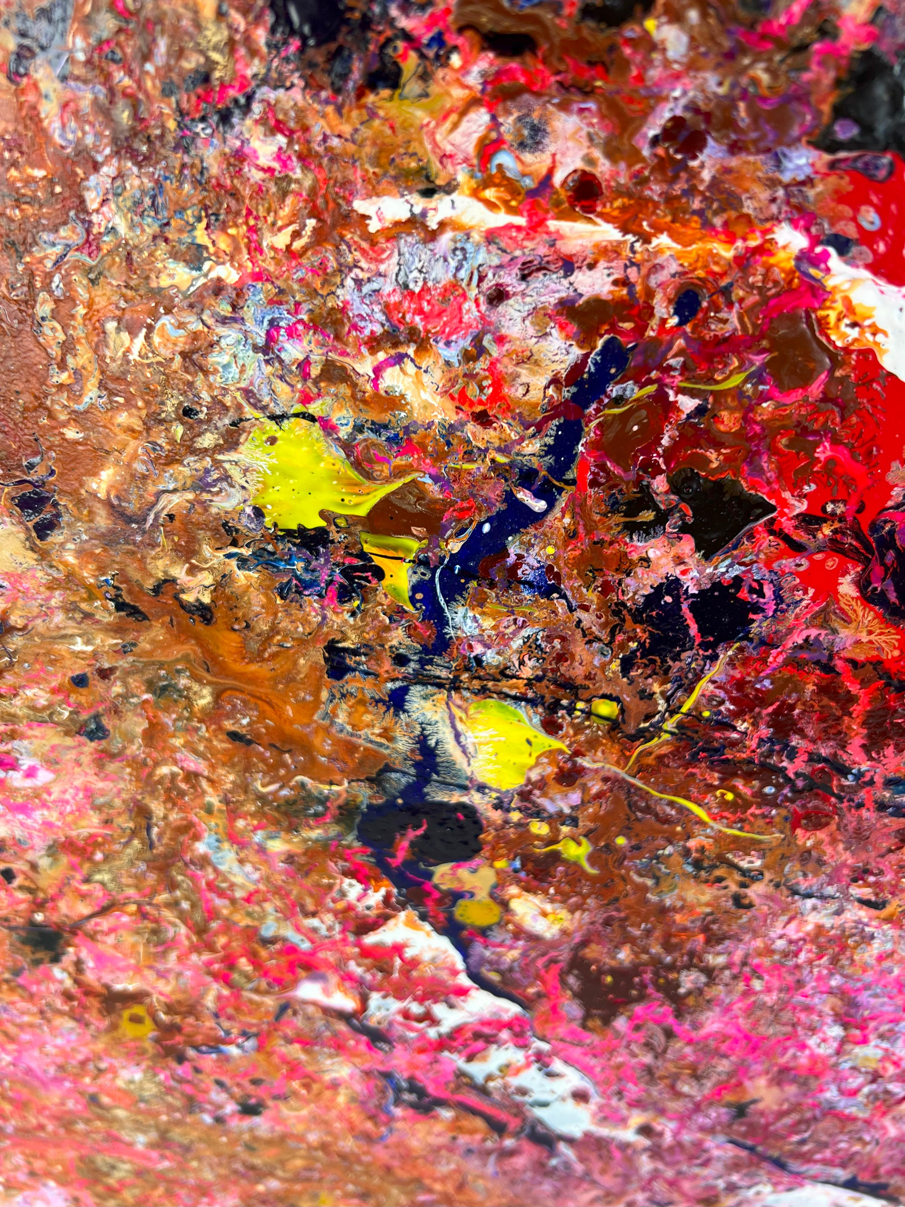 Galactic Expressions - Abstrakte expressionistische Komposition in Acryl auf Leinwand im Angebot 1