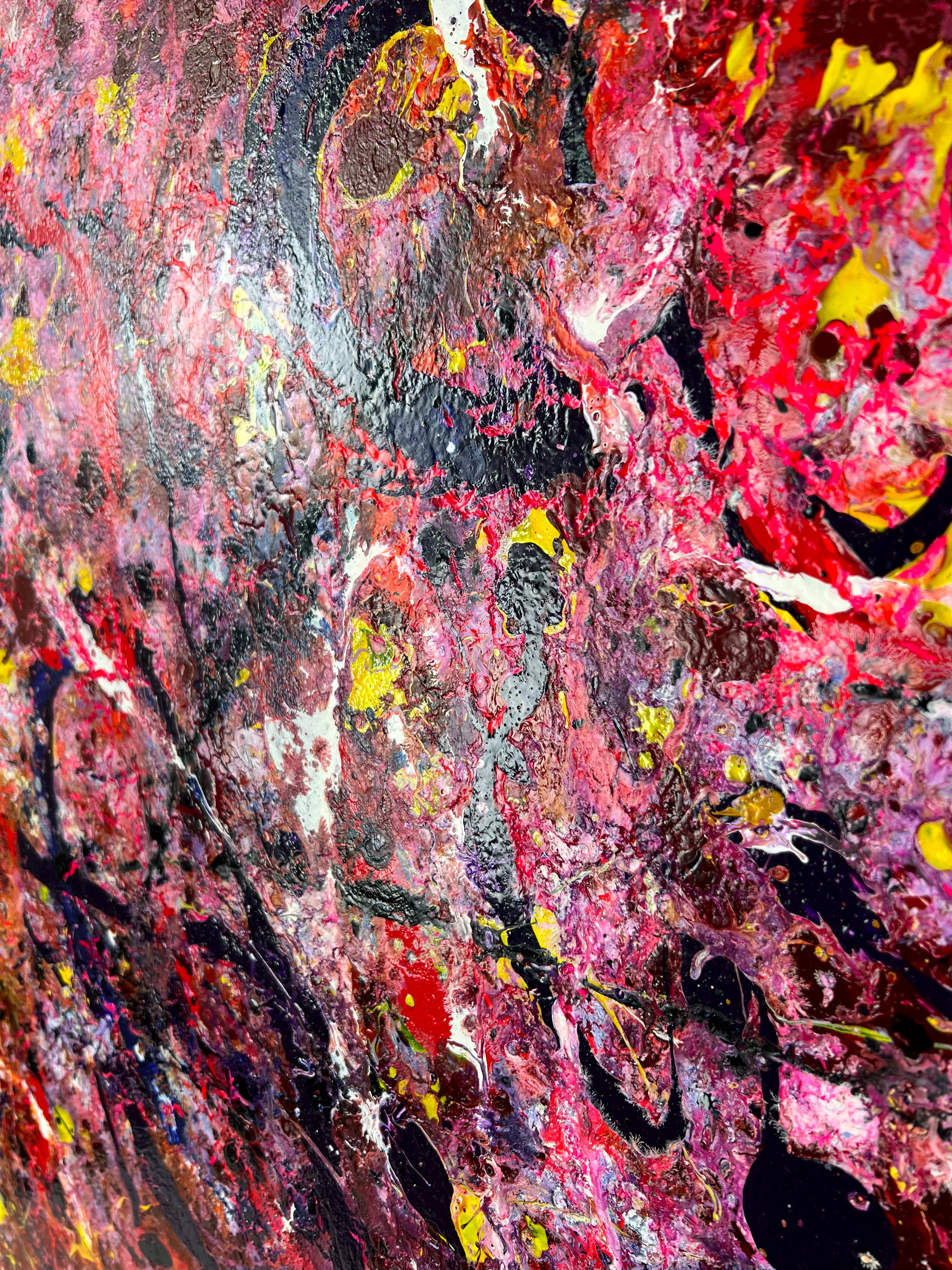 Galactic Expressions - Abstrakte expressionistische Komposition in Acryl auf Leinwand im Angebot 2