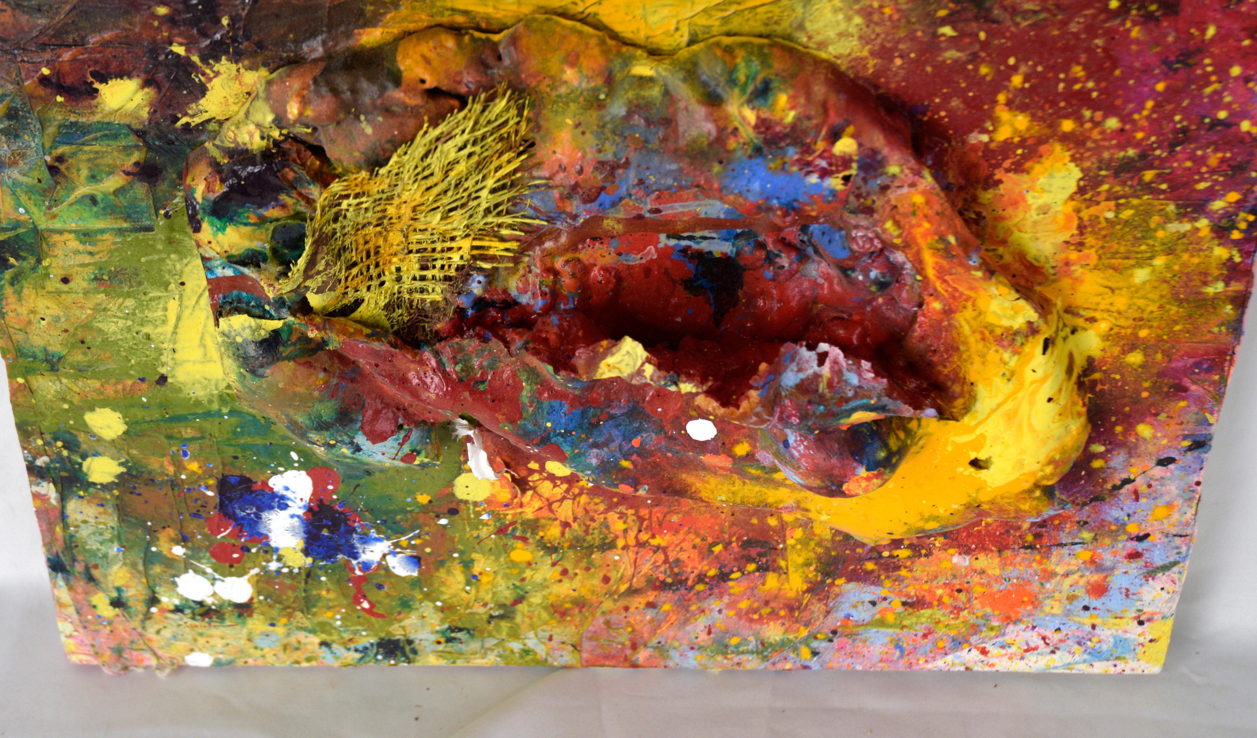 Galaxy Assemblage - Abstract Expressionist Composition in Acrylic on Canvas For Sale 3