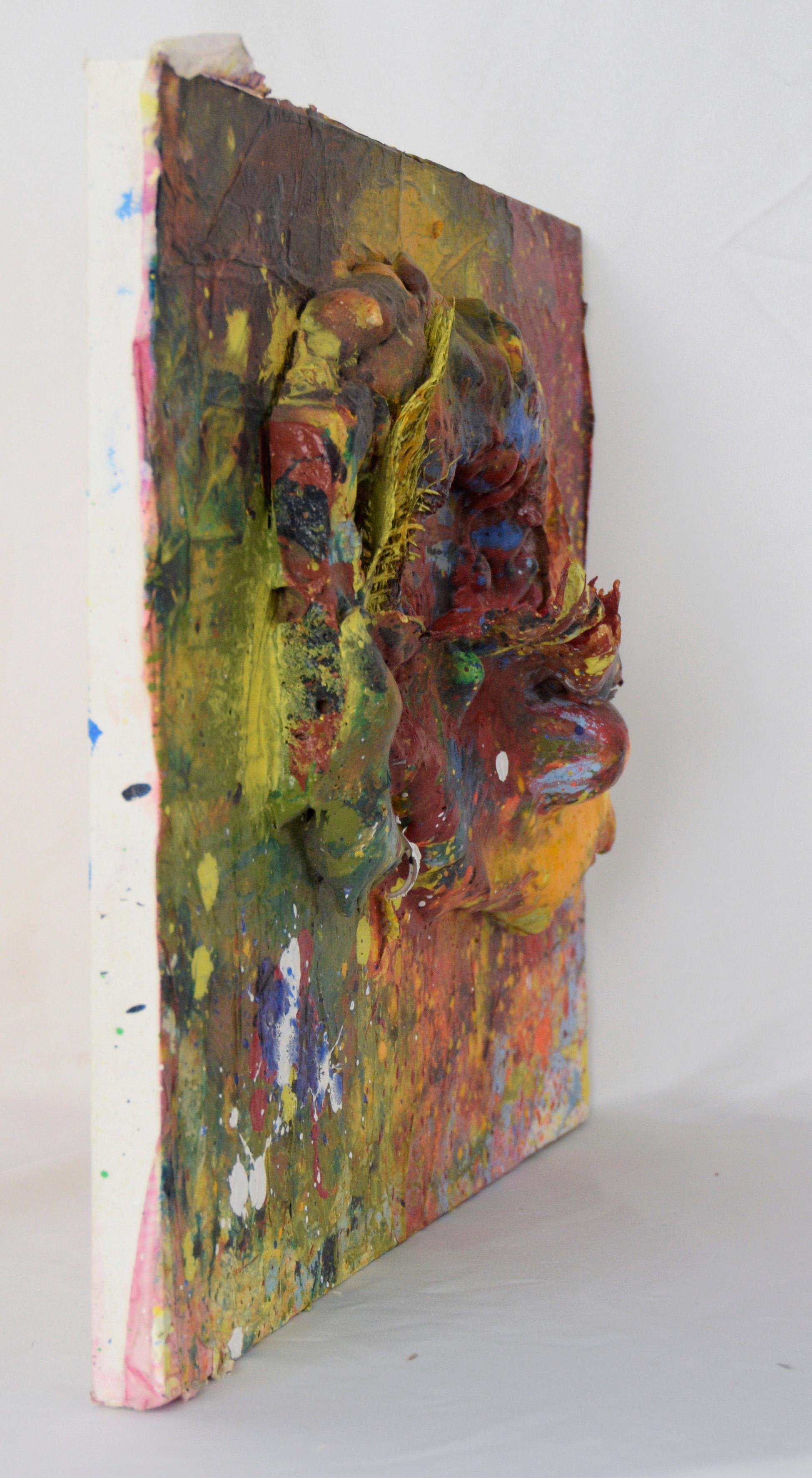Galaxy Assemblage - Abstract Expressionist Composition in Acrylic on Canvas For Sale 4