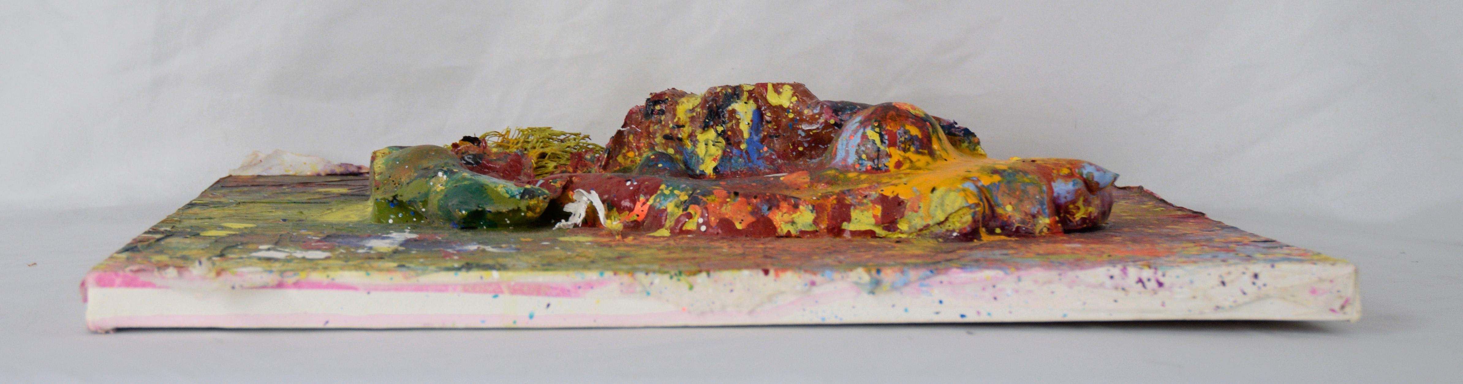 Galaxy Assemblage - Abstract Expressionist Composition in Acrylic on Canvas For Sale 5