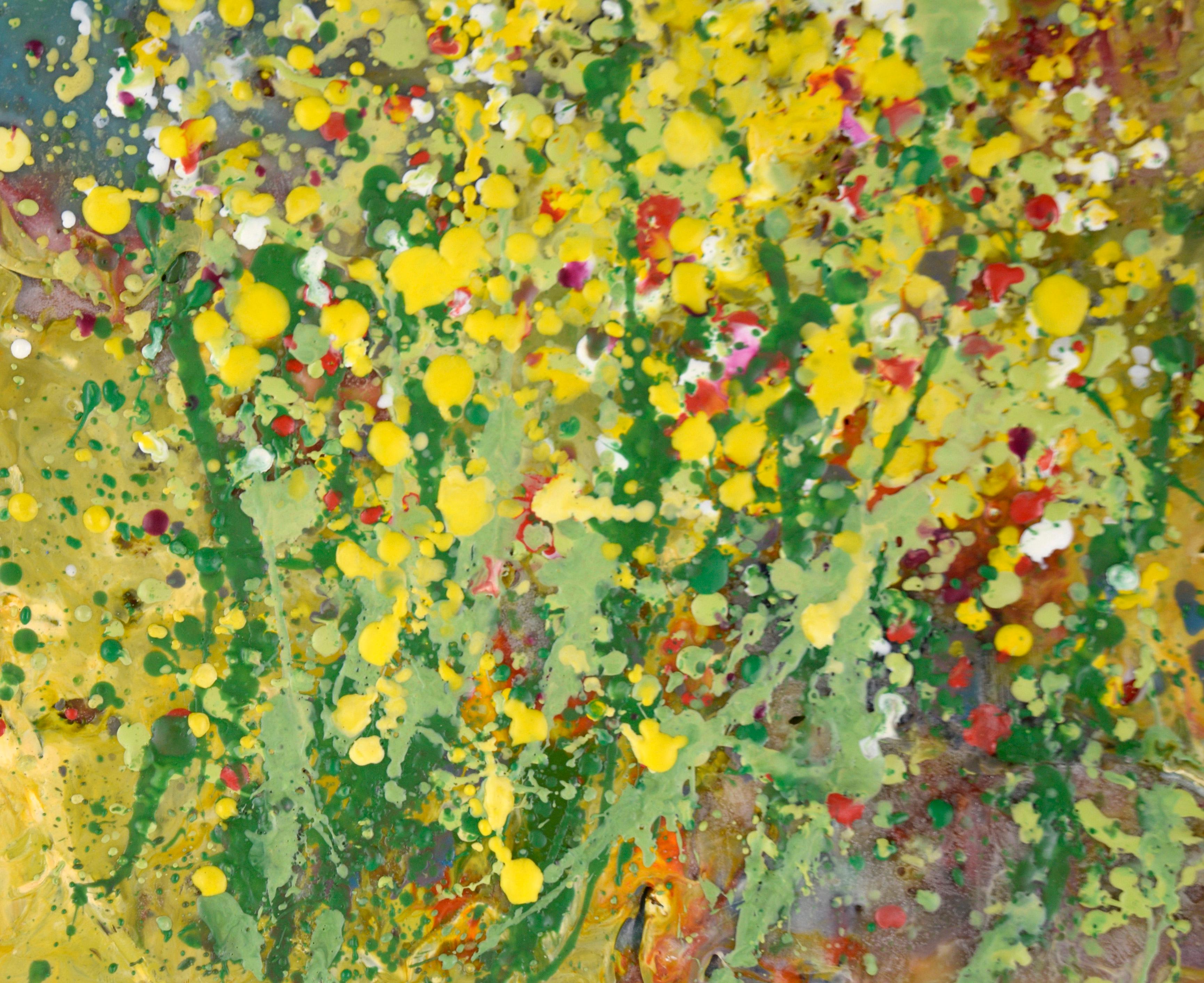 Garten – Expressionistische Komposition aus Wachs und Acryl auf Holzplatte (Abstrakter Expressionismus), Painting, von Charles David Francis