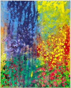 « Garden Series #4 » - Composition expressionniste abstraite en acrylique sur toile