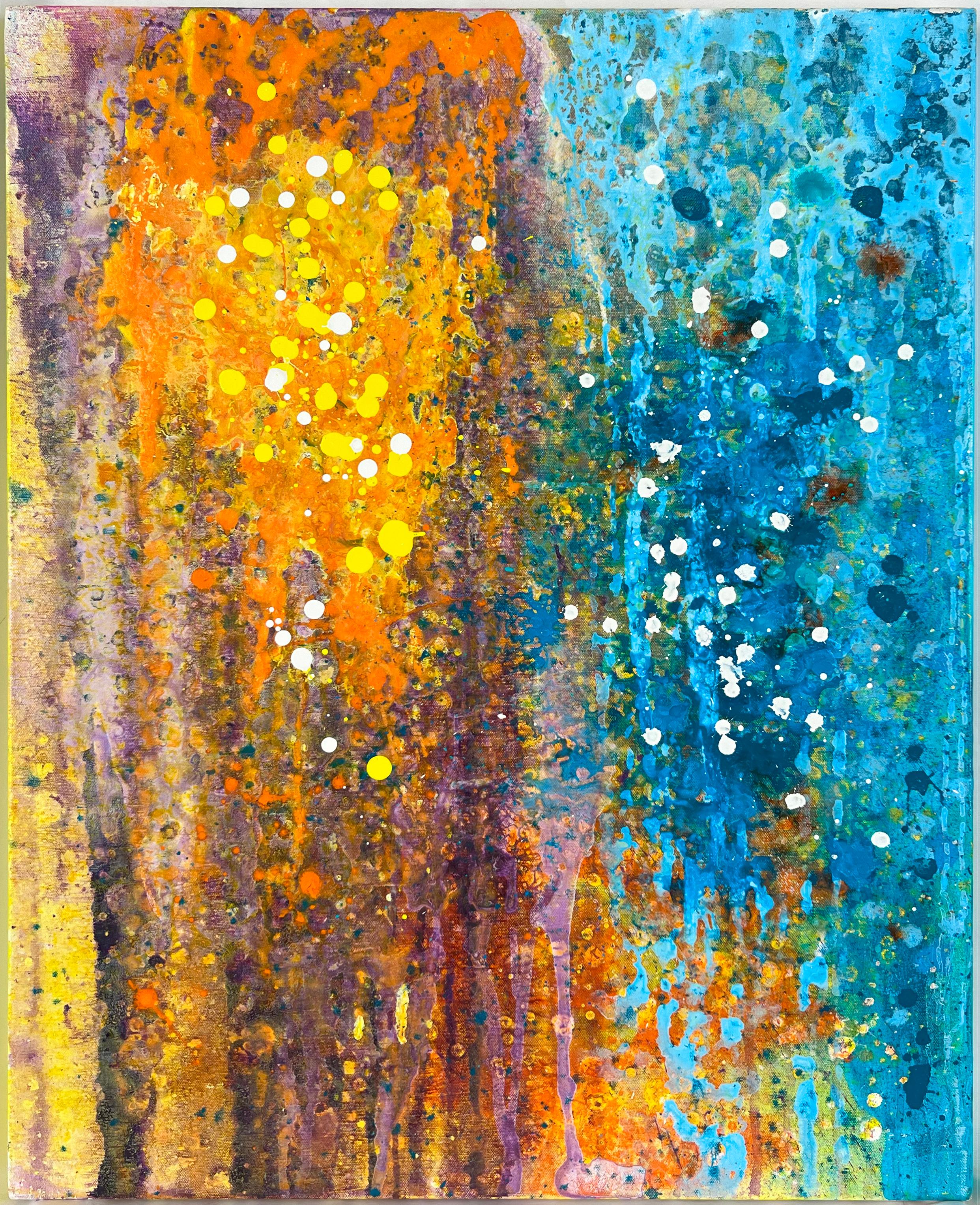 « Garden Series » - Composition expressionniste abstraite en acrylique sur toile