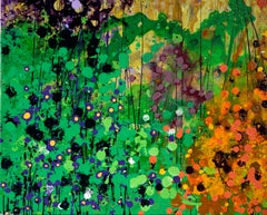 Garden Series - Expressionist Composition in Acrylic on Canvas, Signed