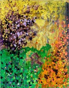 Garden Series - Expressionist Composition in Acrylic on Canvas, Signed