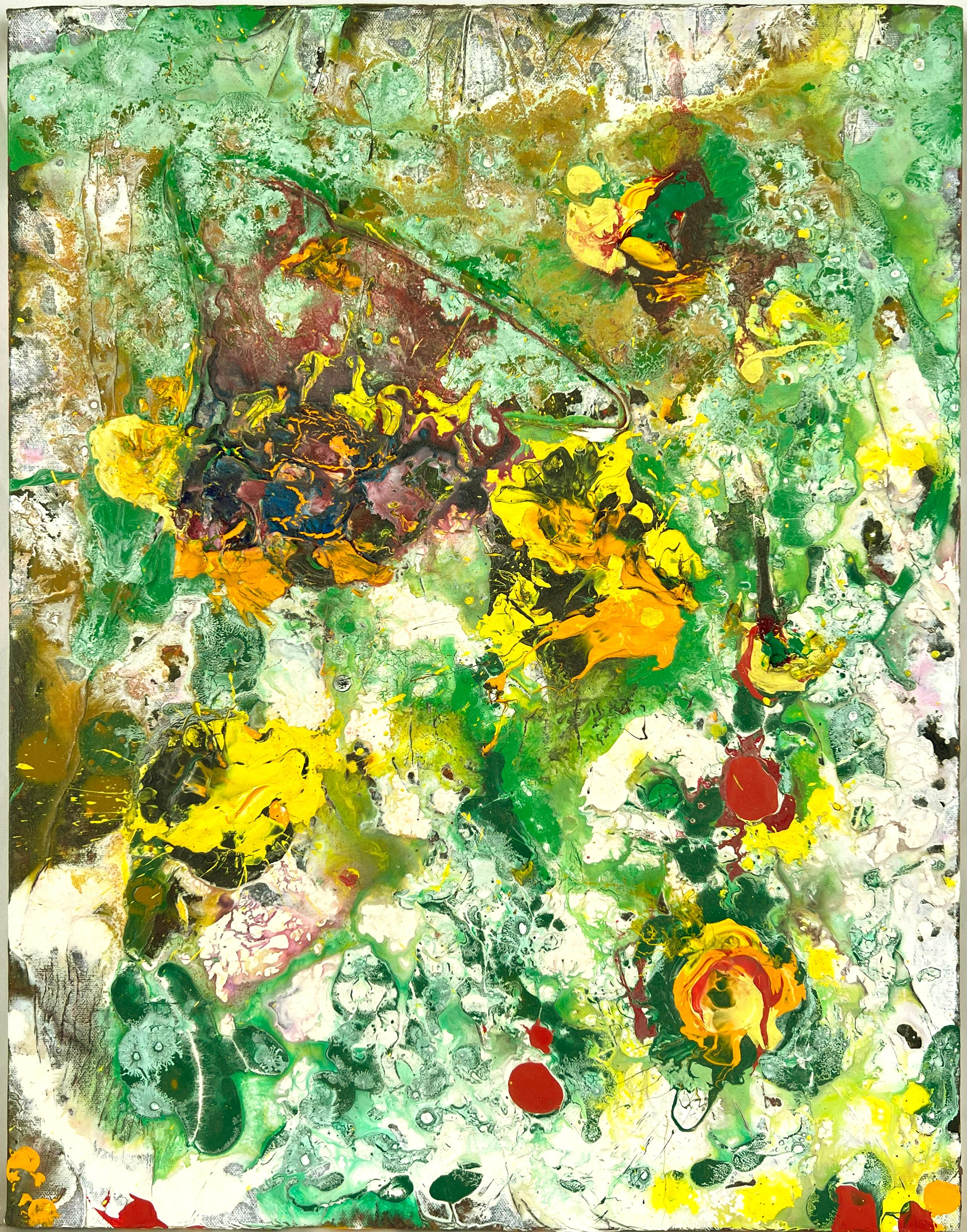 Charles David Francis Landscape Painting - "Garden Series in a Dream" - Abstract Expressionist Acrylic on Canvas