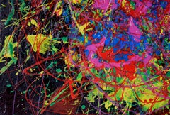 "Just 15% Music" - Experimental Impasto Composition in Acrylic on Canvas, Signed