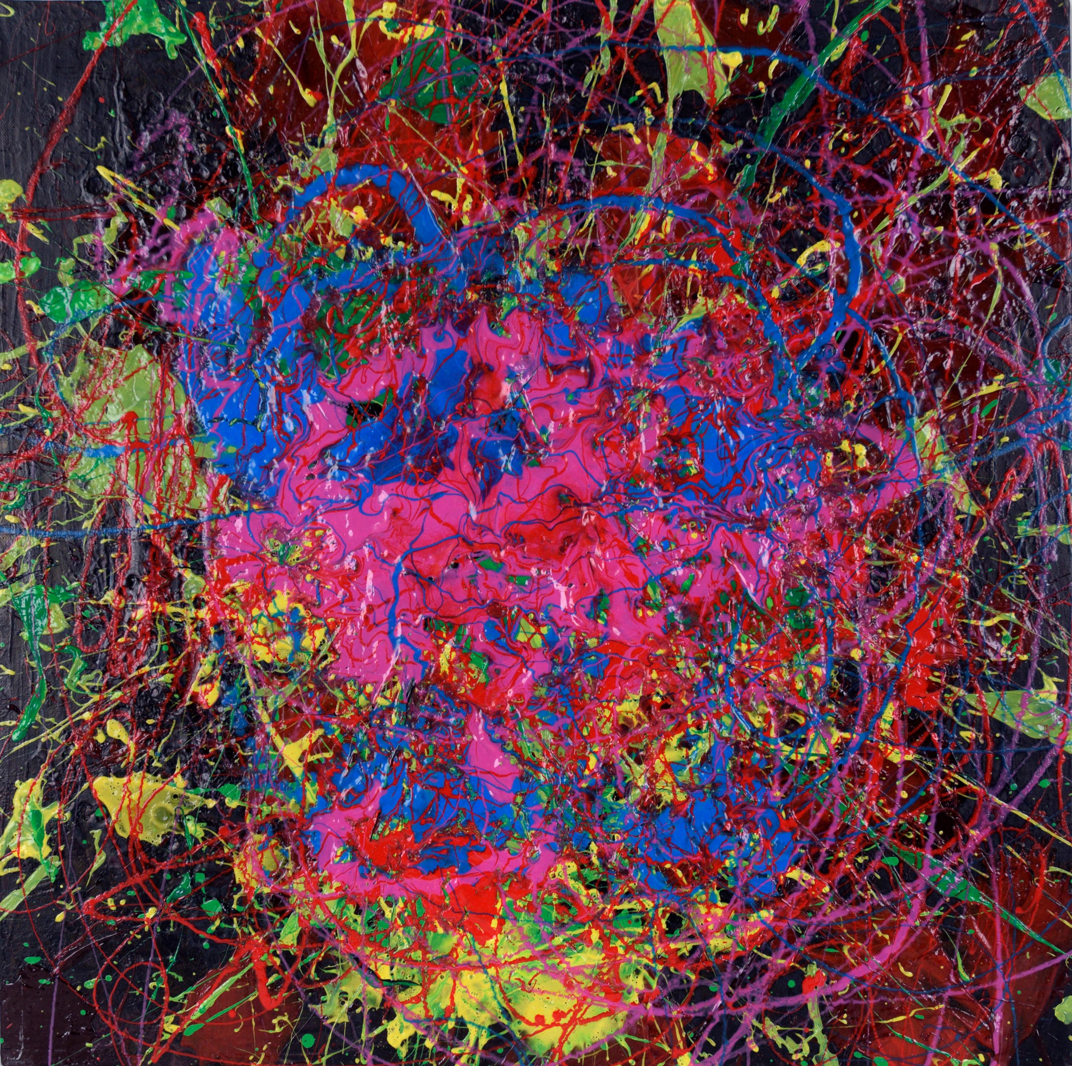 Charles David Francis Abstract Painting - "Just 15% Music" - Experimental Impasto Composition in Acrylic on Canvas, Signed